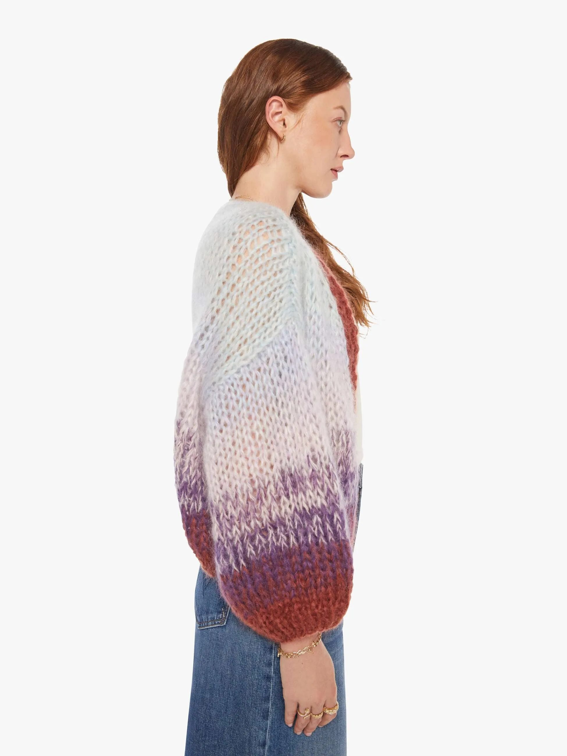 Maiami Mohair Gradient Bomber Cardigan - Purple - Light Blue sold by MOTHER product image thumbnail 2