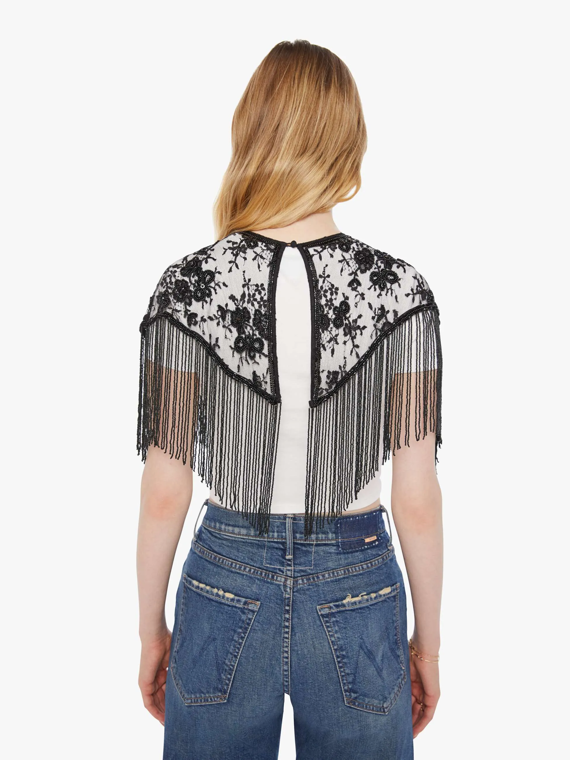 Alix of Bohemia Flou Lace Capelet - Night Ride sold by MOTHER product image thumbnail 4