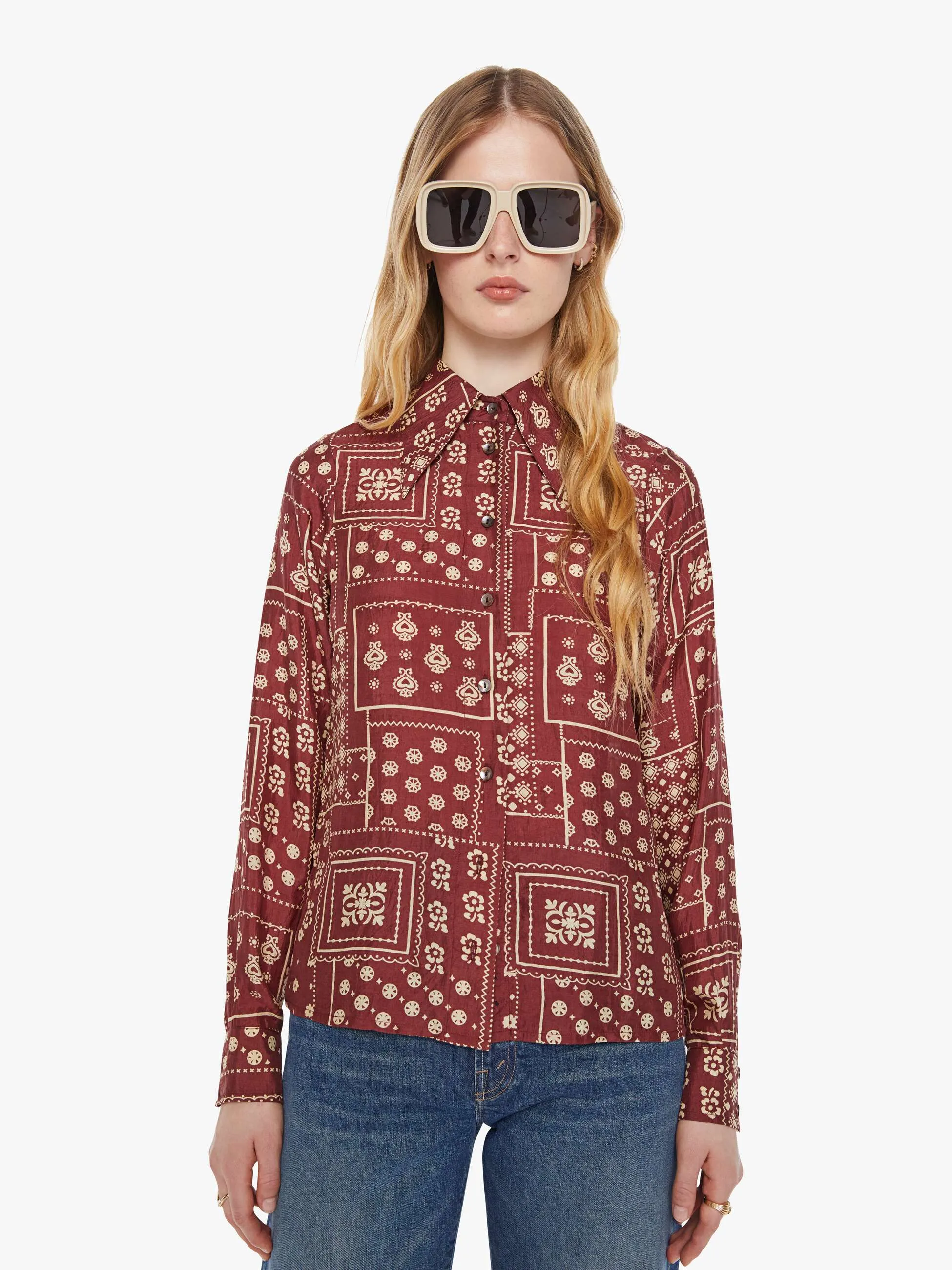 Alix of Bohemia Dolly Shirt - Brown Saddle sold by MOTHER product image thumbnail 2