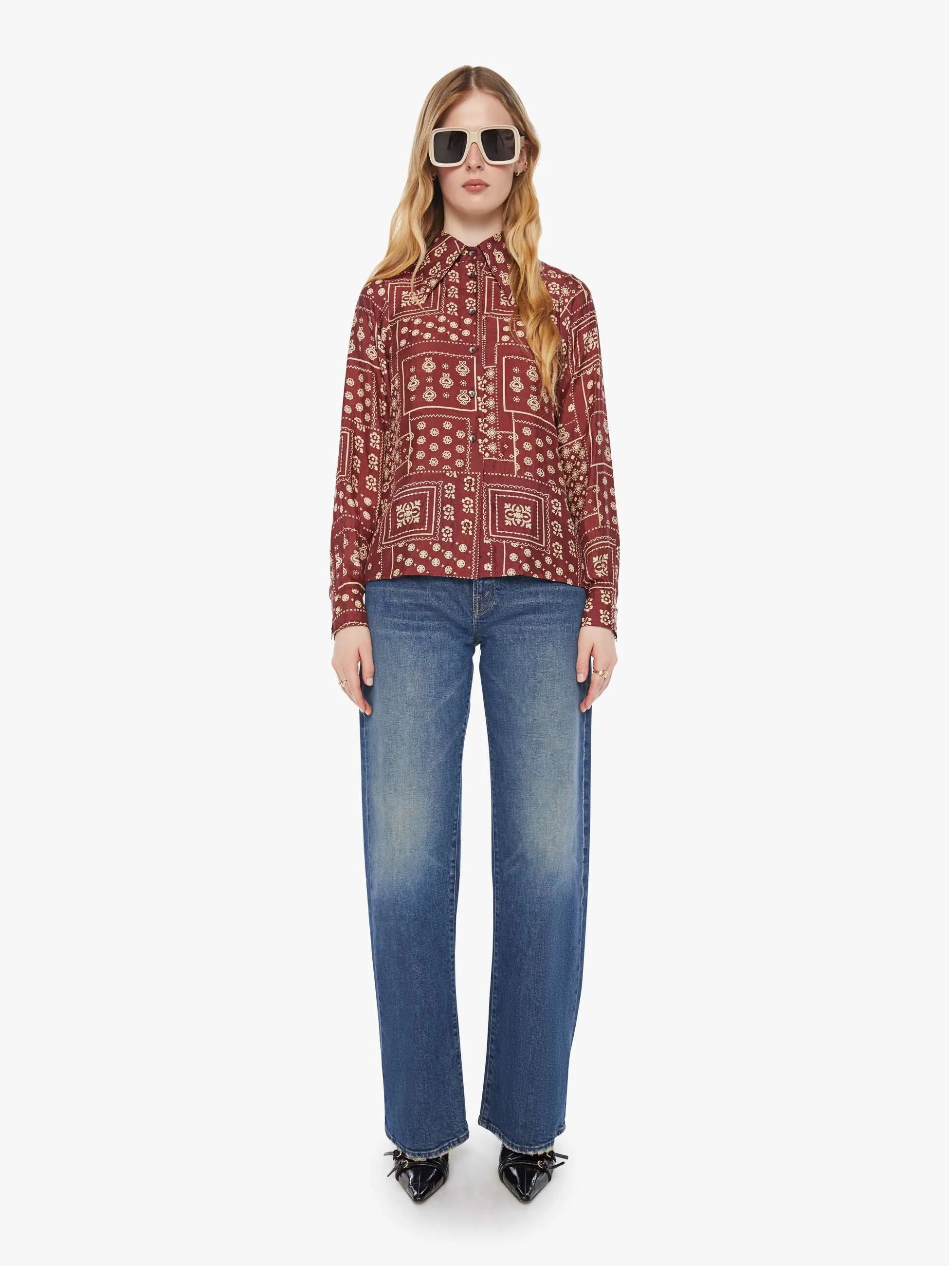 Alix of Bohemia Dolly Shirt - Brown Saddle sold by MOTHER product image thumbnail 5