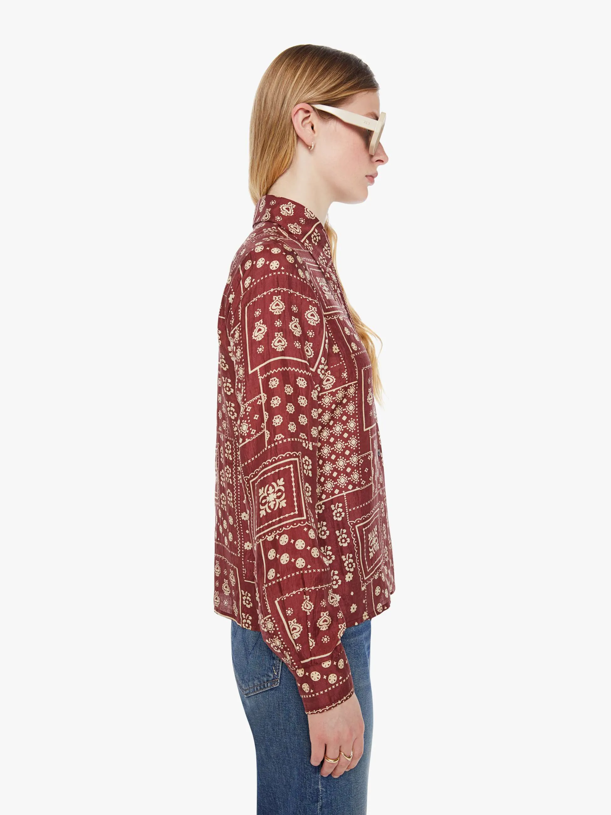 Alix of Bohemia Dolly Shirt - Brown Saddle sold by MOTHER product image thumbnail 3