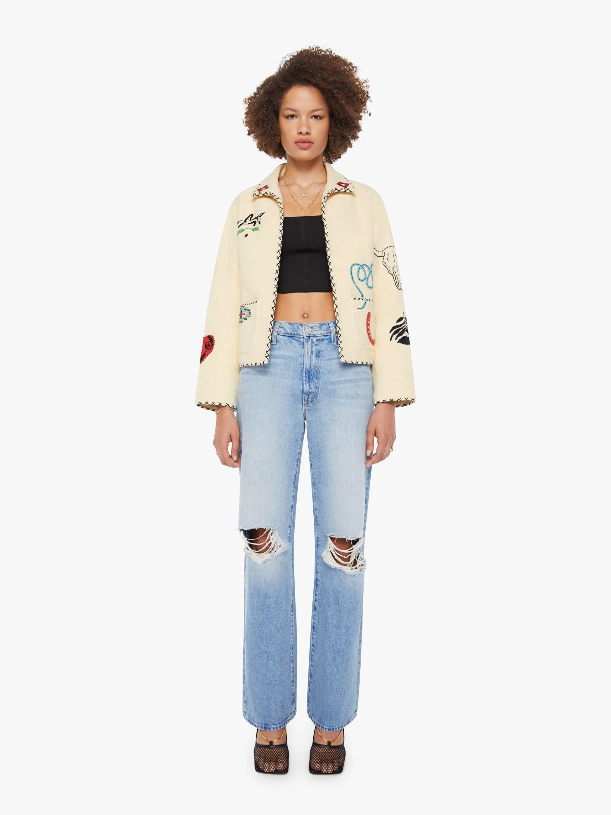 Alix of Bohemia Francis Tattoo Jacket - Rye sold by MOTHER product image thumbnail 5