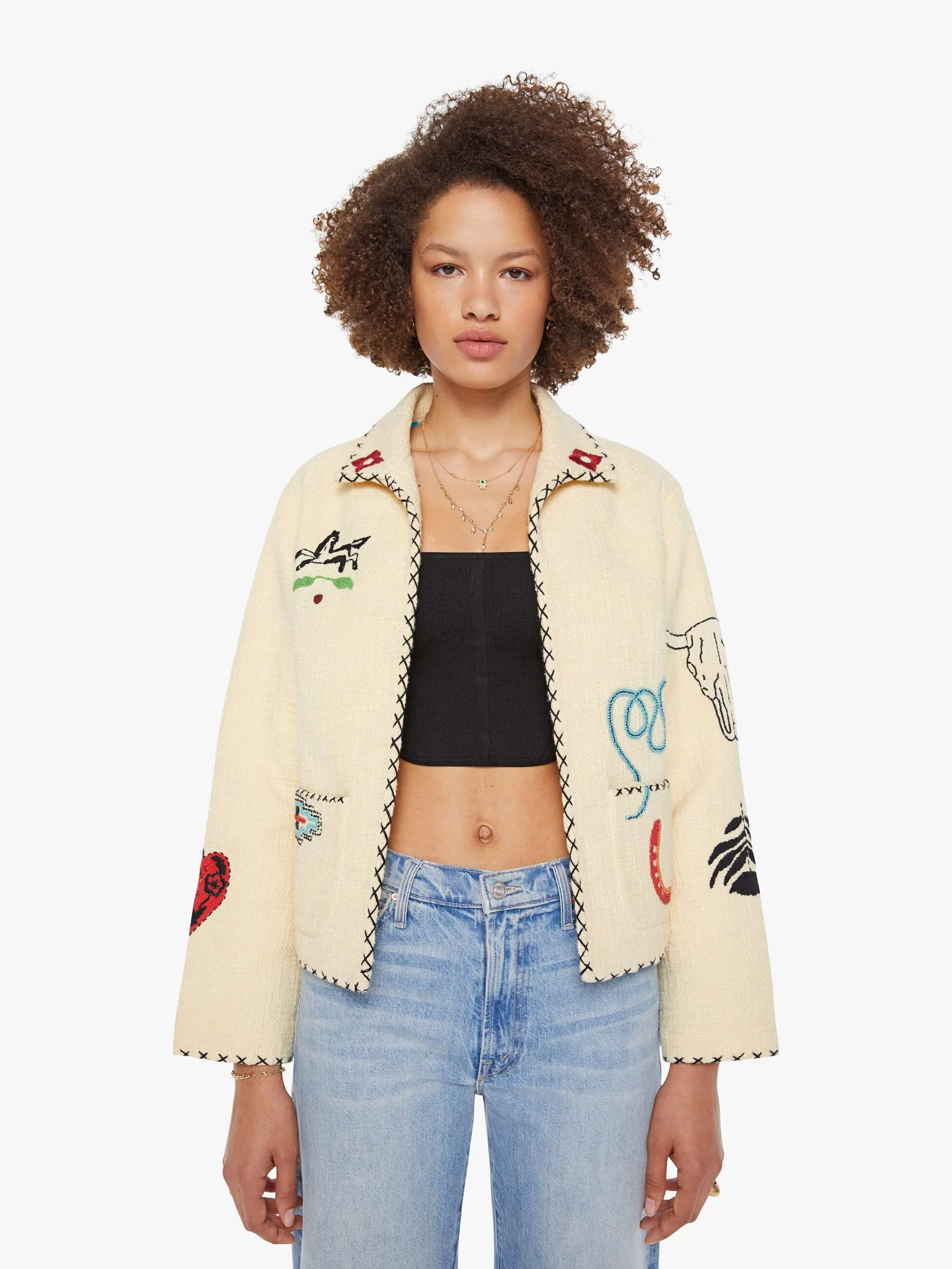 Alix of Bohemia Francis Tattoo Jacket - Rye sold by MOTHER product image thumbnail 2