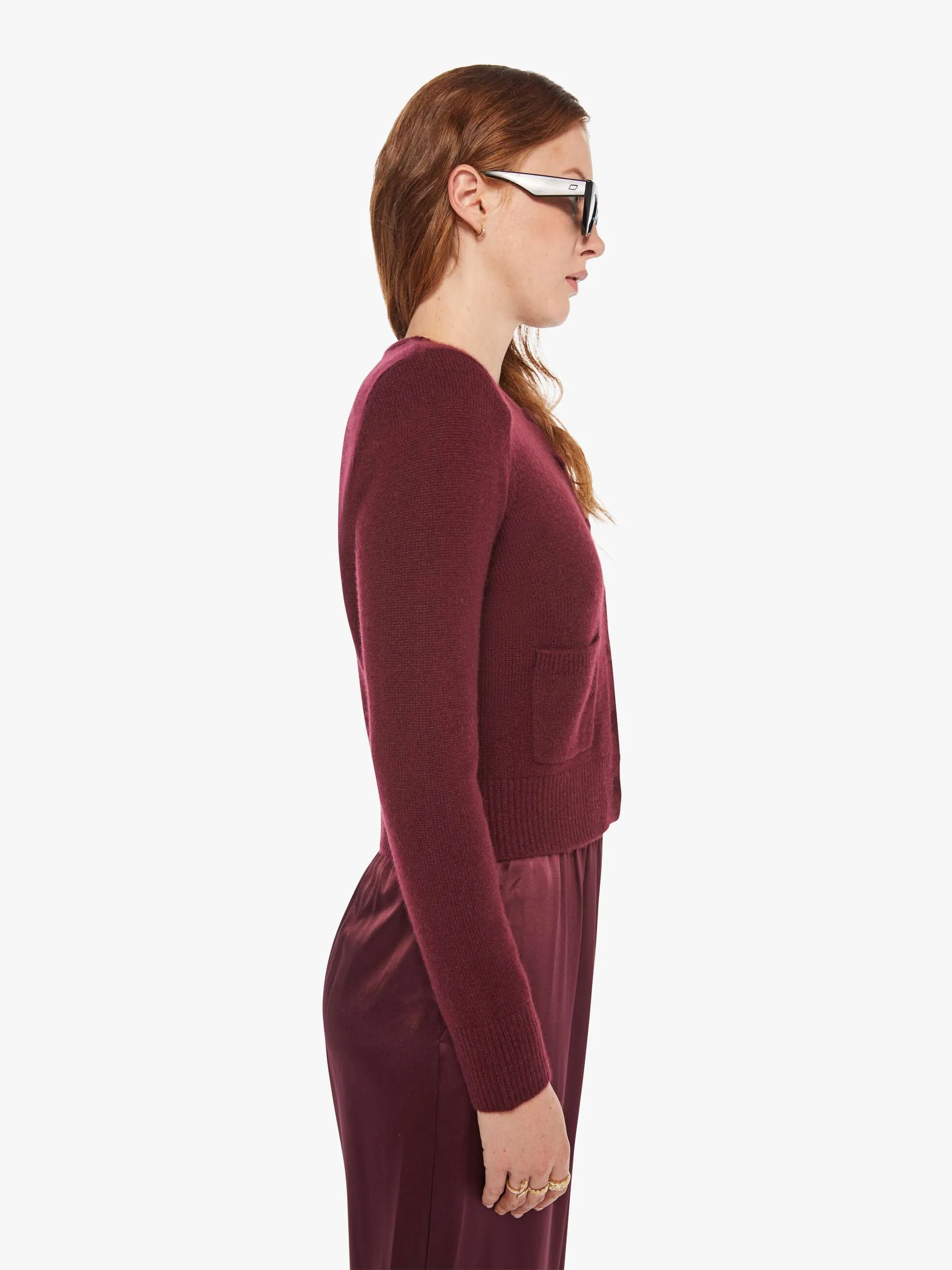 SABLYN Emilia Cardigan - Bordeaux sold by MOTHER product image thumbnail 3
