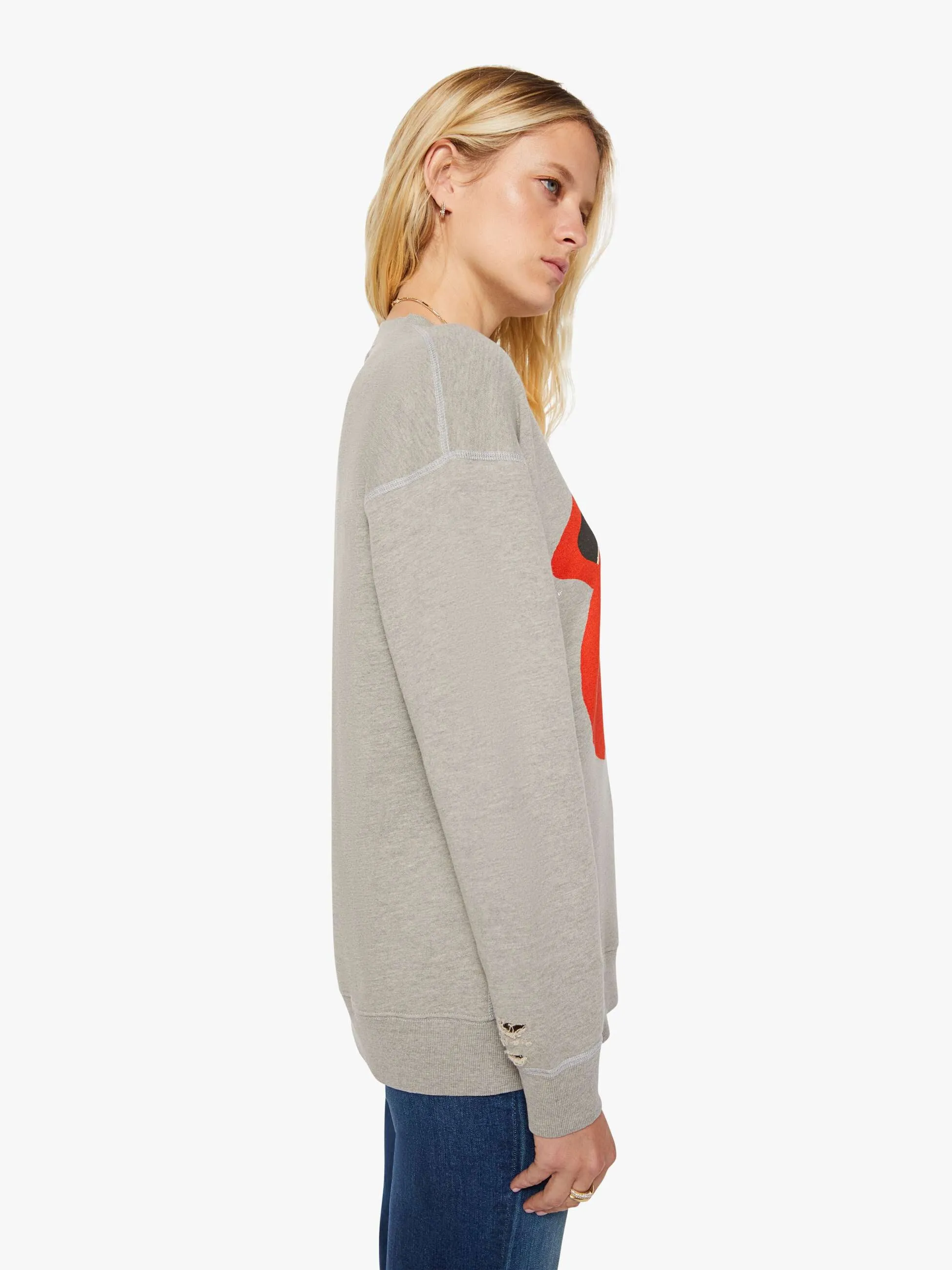 MadeWorn Rolling Stones Destroyed Sweatshirt - Heather Grey sold by MOTHER product image thumbnail 2