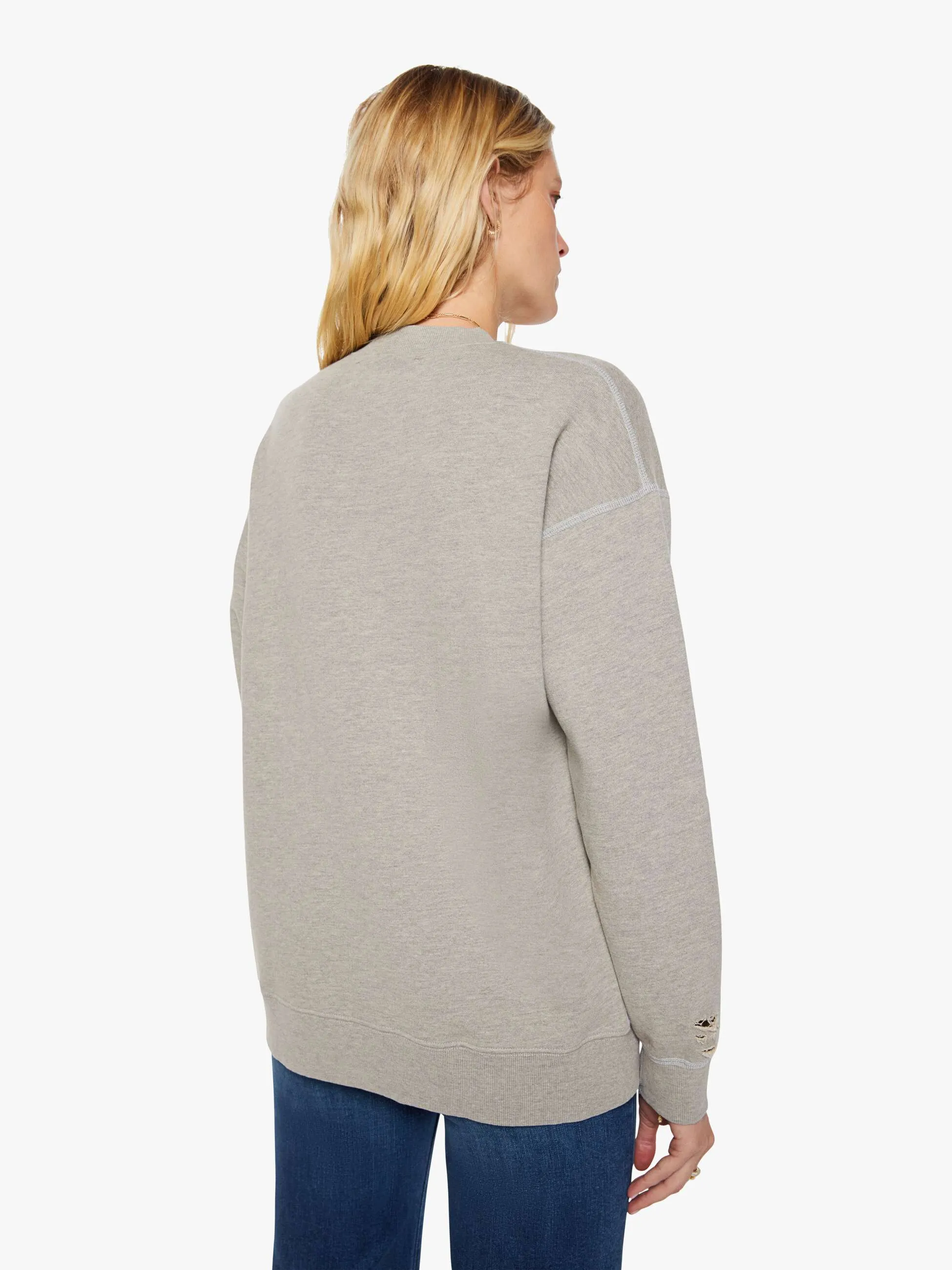 MadeWorn Rolling Stones Destroyed Sweatshirt - Heather Grey sold by MOTHER product image thumbnail 3