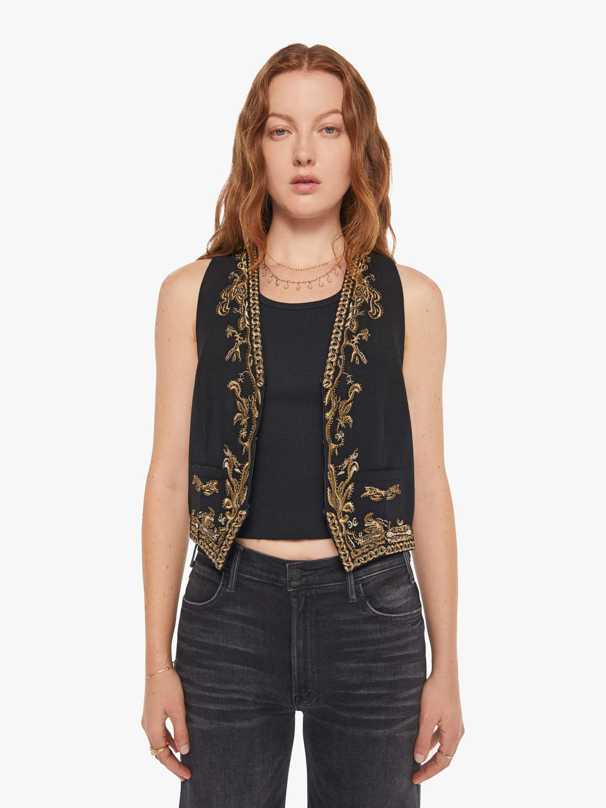 Maria Cher Selena Vest - Black sold by MOTHER product image thumbnail 2