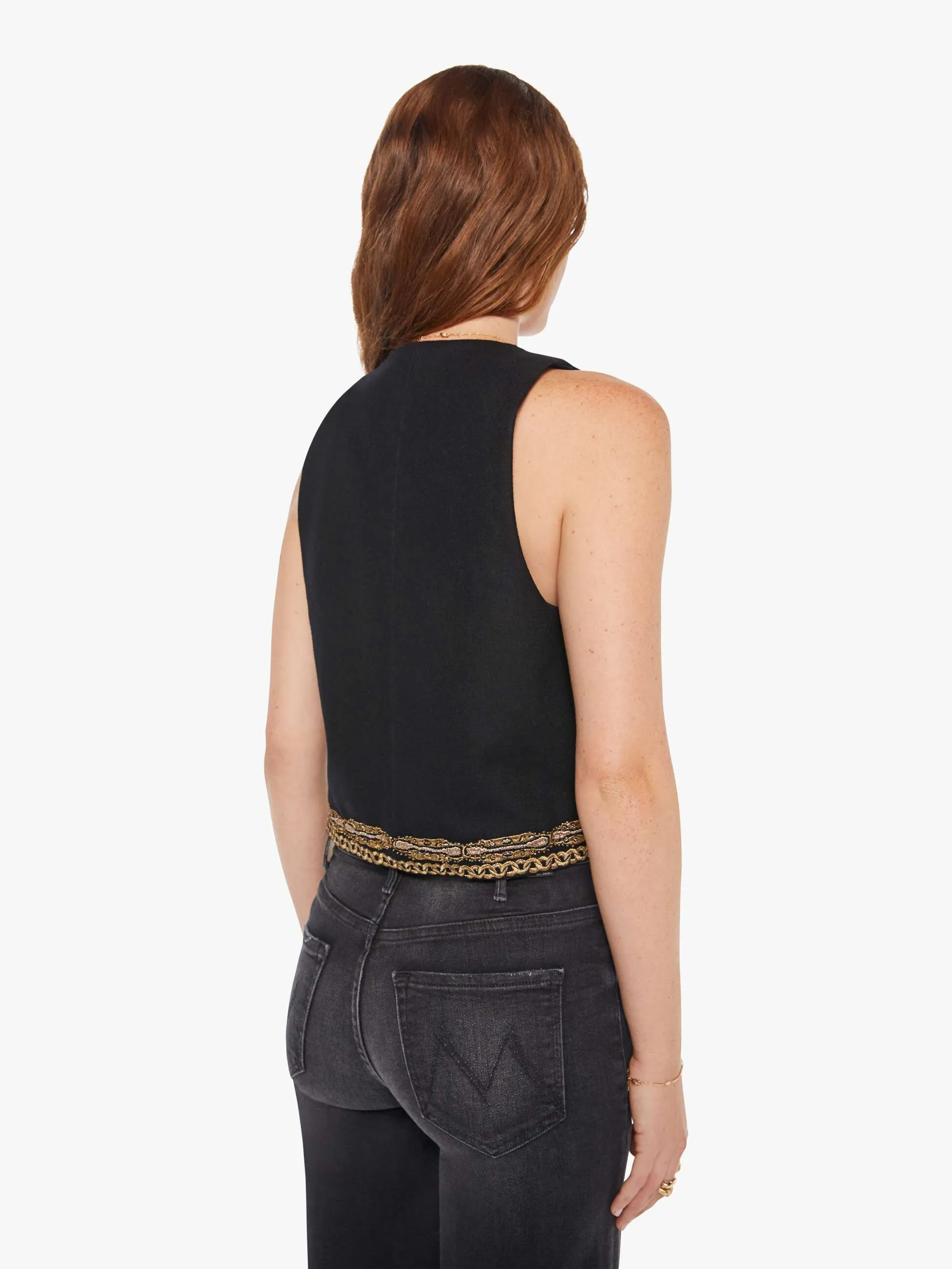 Maria Cher Selena Vest - Black sold by MOTHER product image thumbnail 4