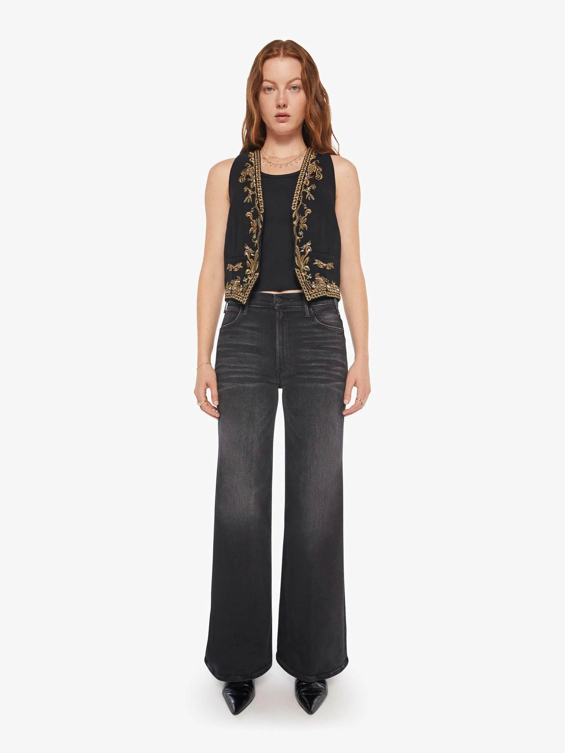 Maria Cher Selena Vest - Black sold by MOTHER product image thumbnail 5