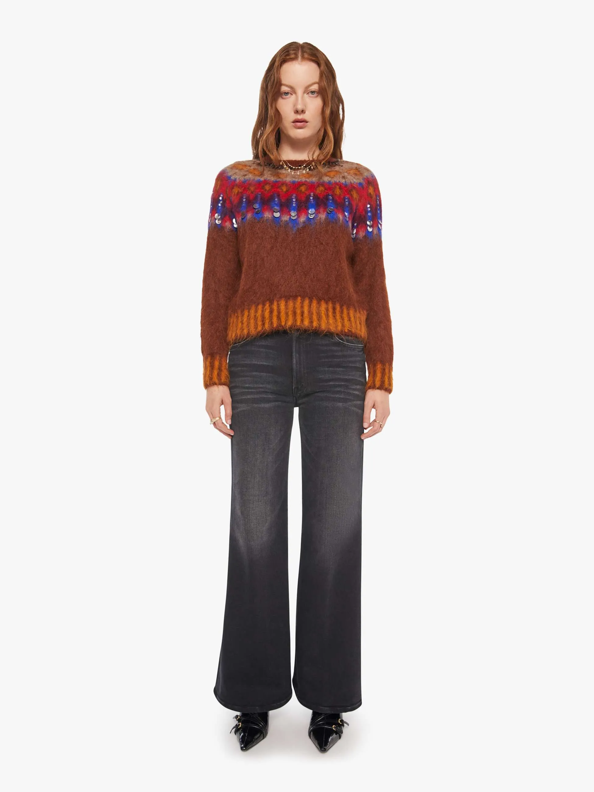 Maria Cher Brookside Creek Sweater - Brick sold by MOTHER product image thumbnail 5