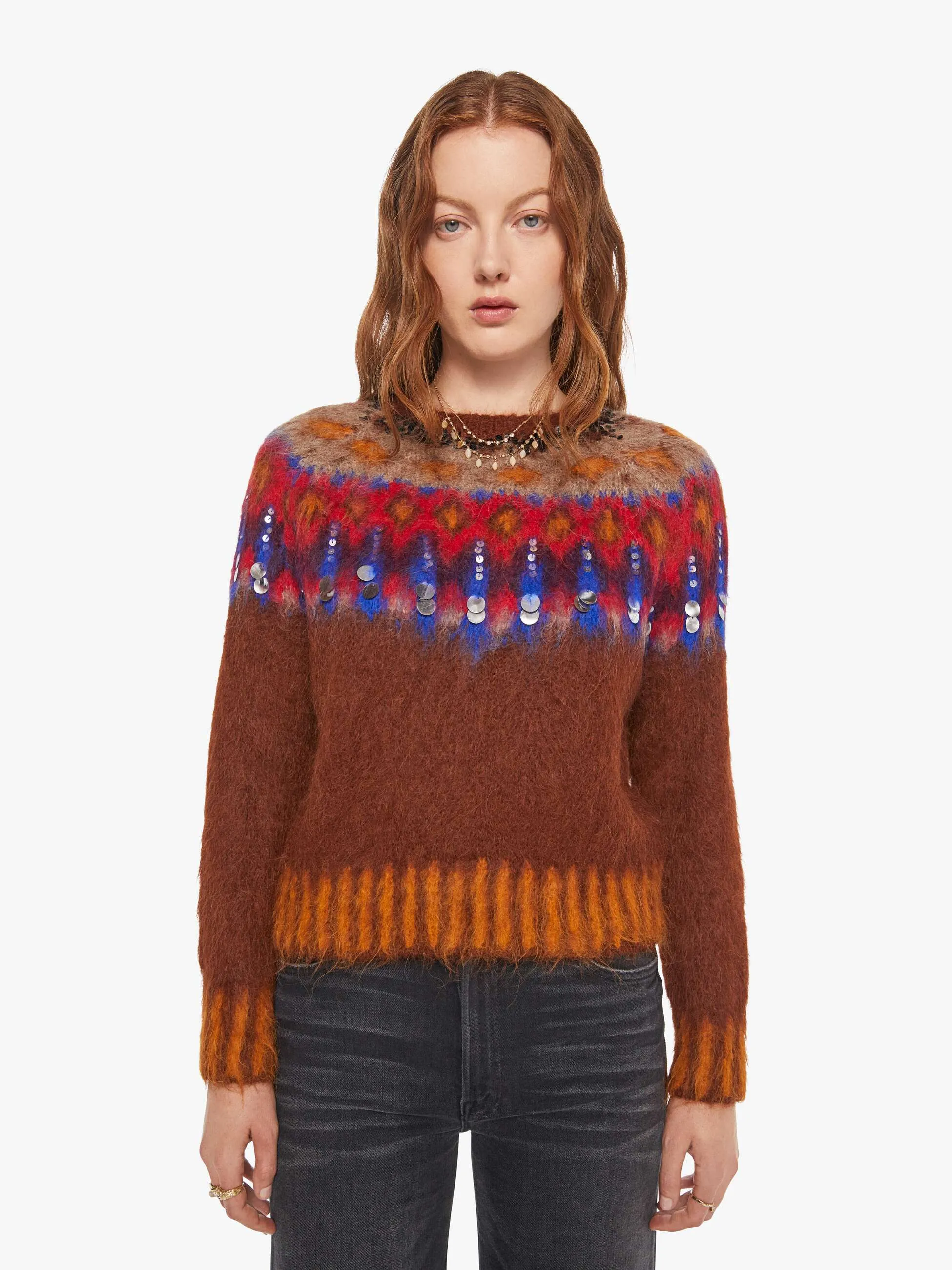Maria Cher Brookside Creek Sweater - Brick sold by MOTHER product image thumbnail 2