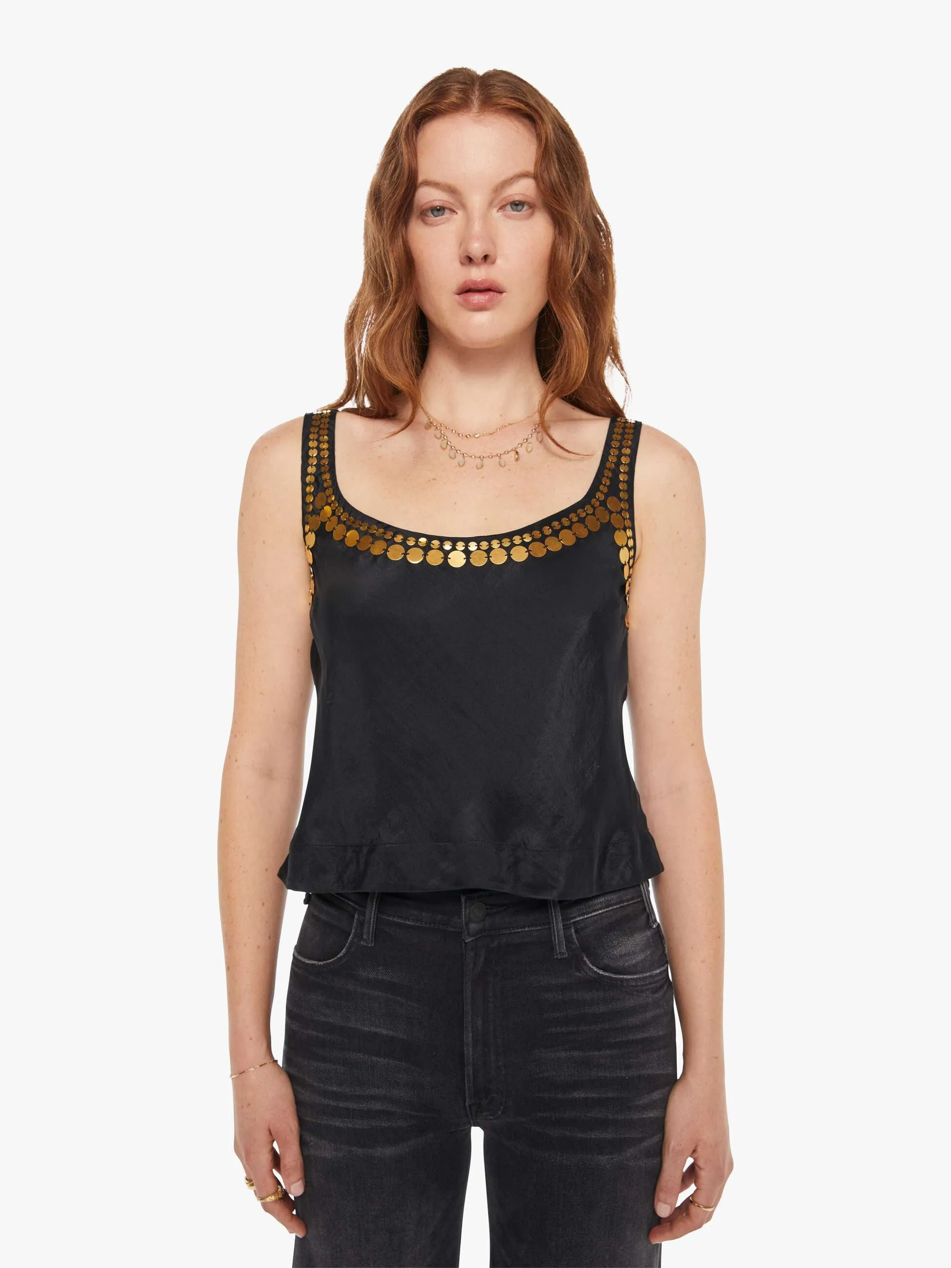 Alix Of Bohemia Fiona Gilded Coin Top - Black sold by MOTHER