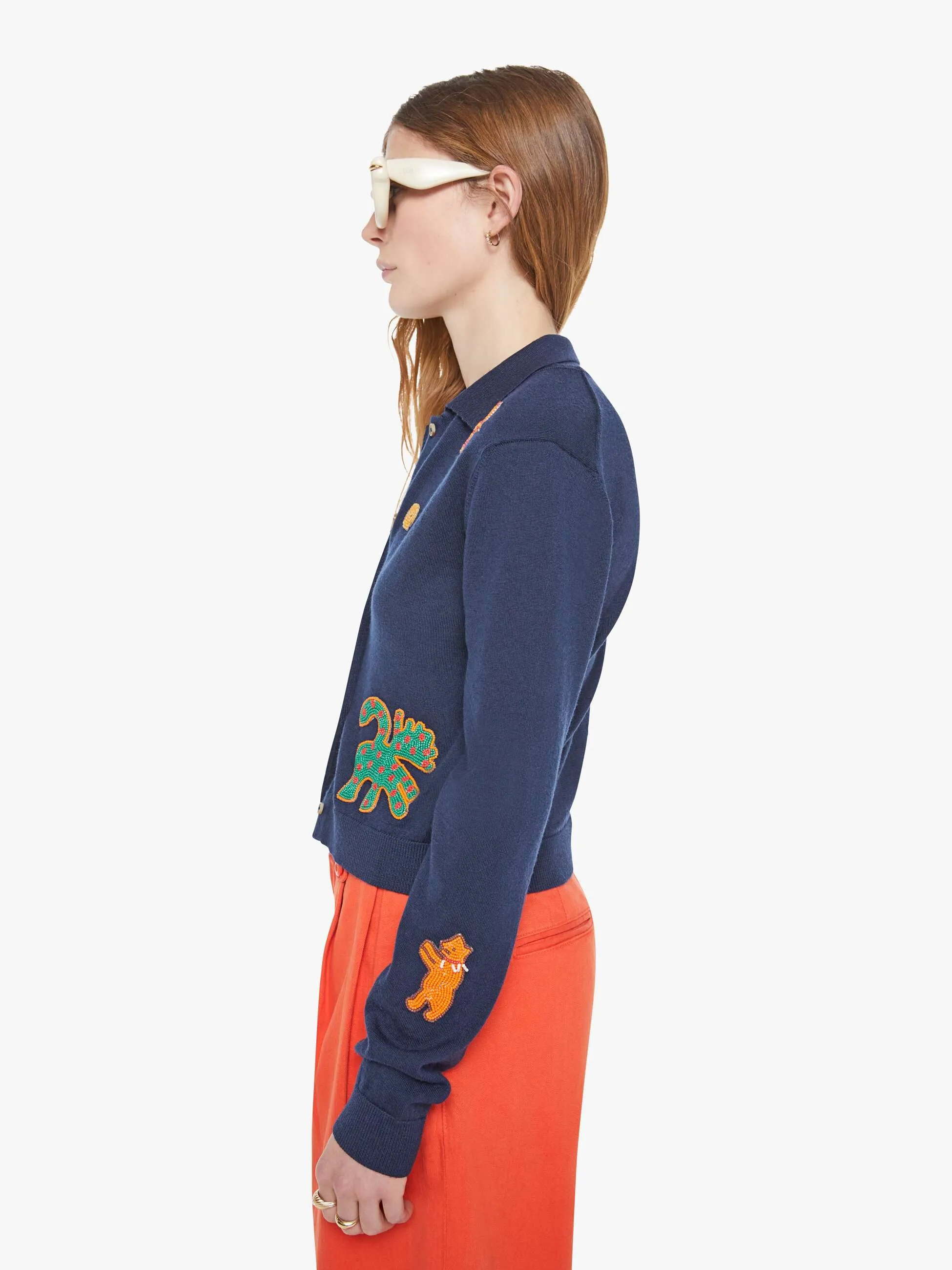 The Racquet Cardigan - Real Charmer sold by MOTHER product image thumbnail 3