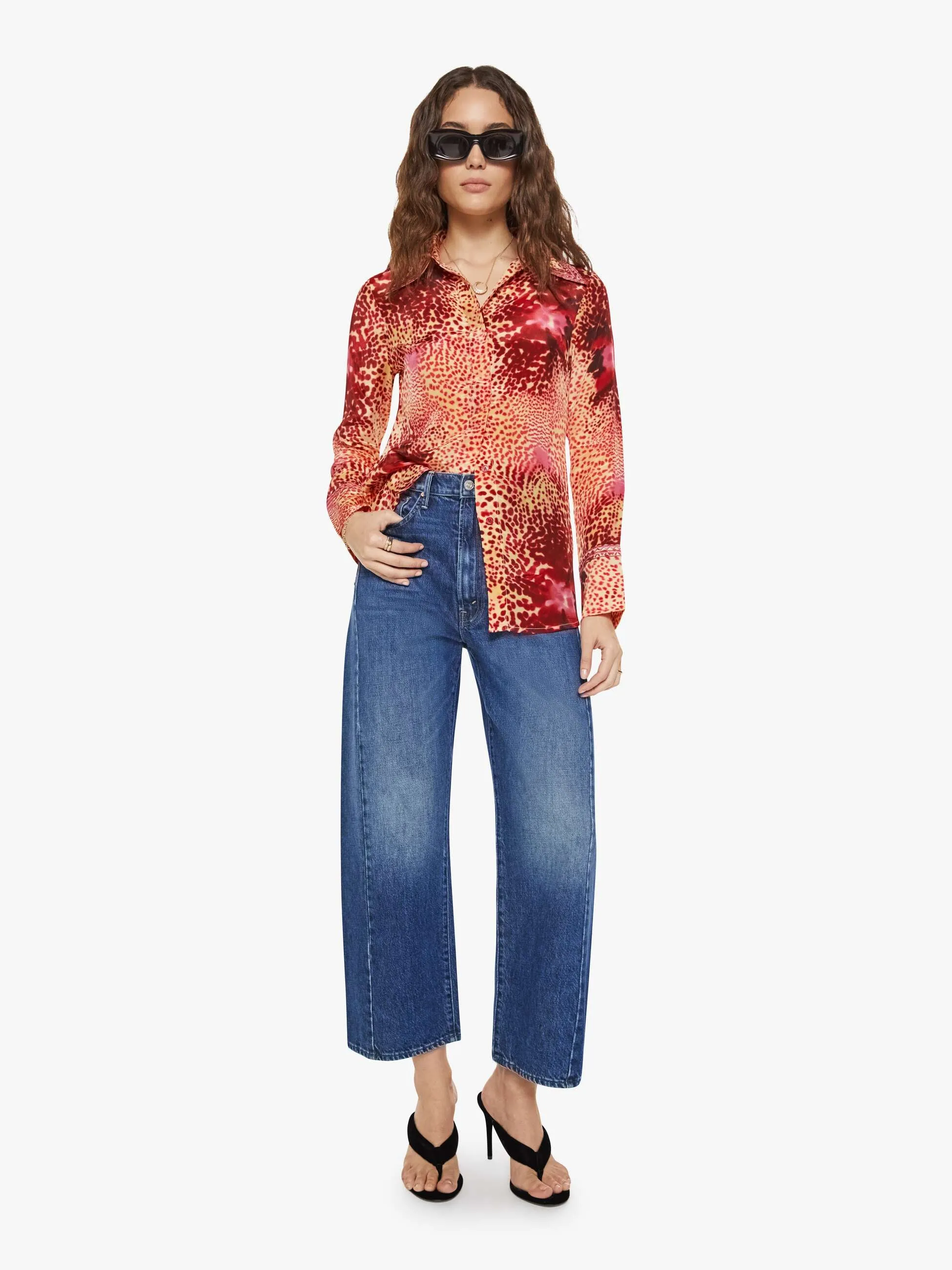 Maria Cher Aiden Shirt - Wild Pink sold by MOTHER product image thumbnail 4