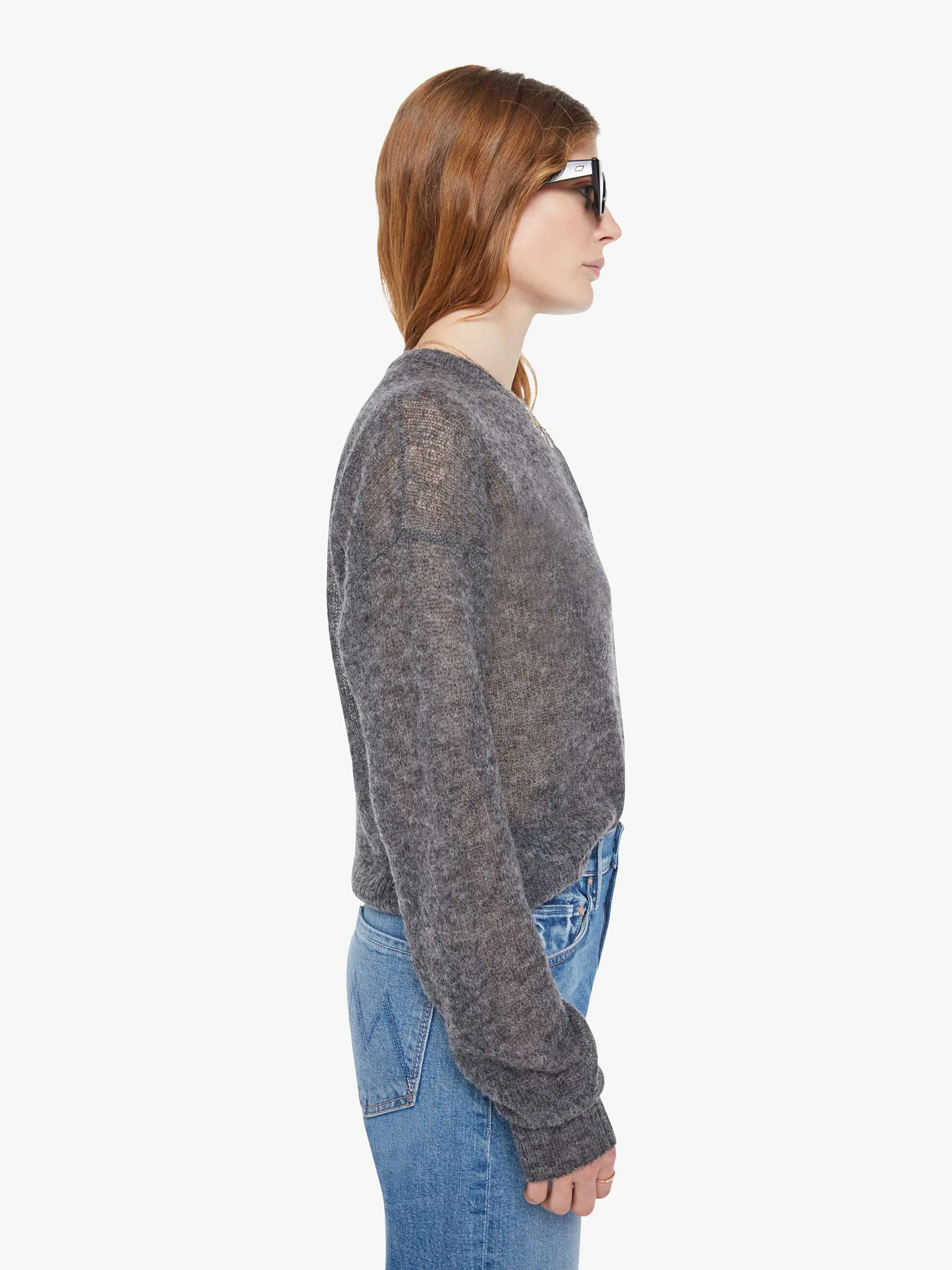 The Crop Cardigan - Grey sold by MOTHER product image thumbnail 3