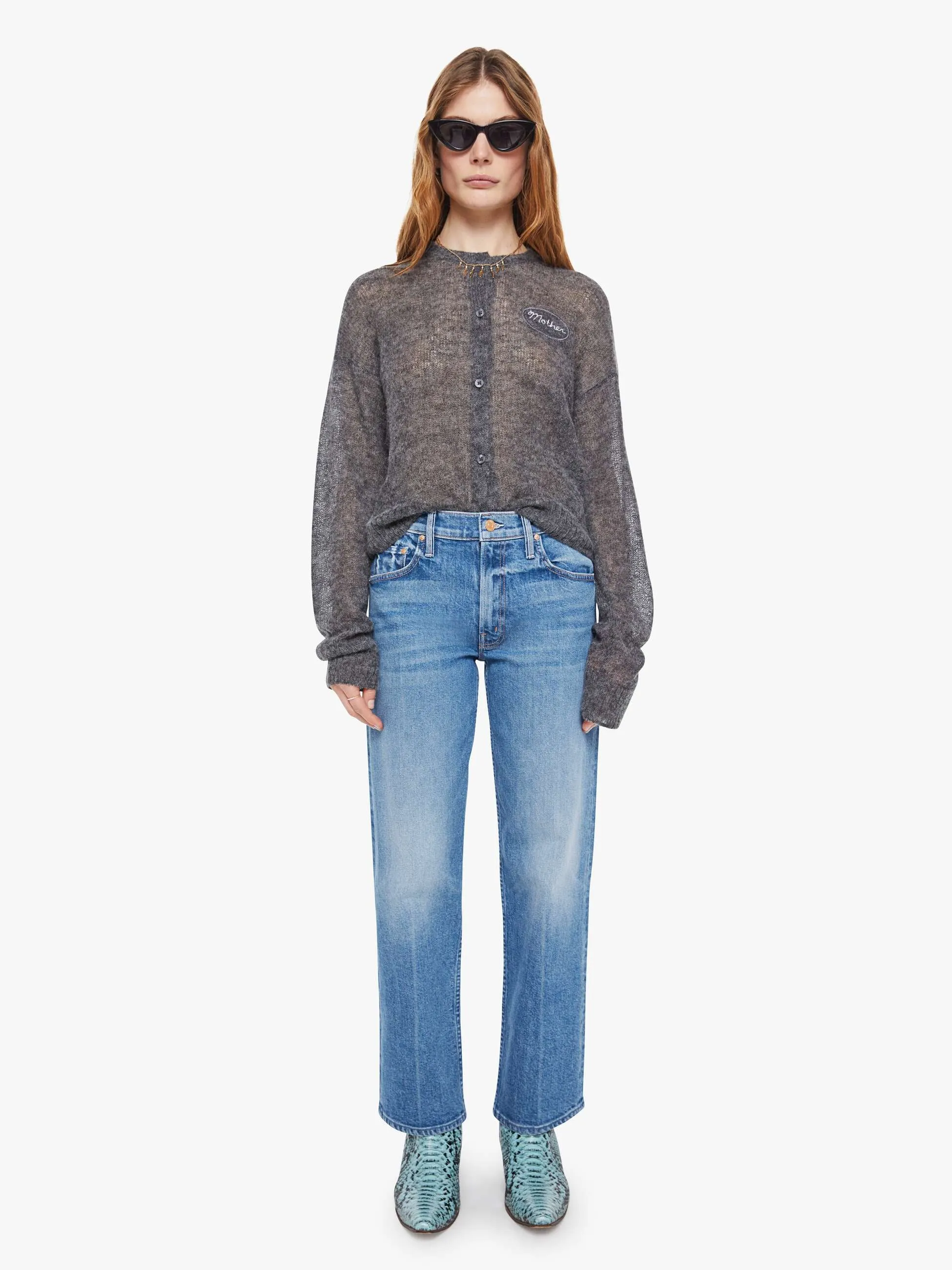 The Crop Cardigan - Grey sold by MOTHER product image thumbnail 5