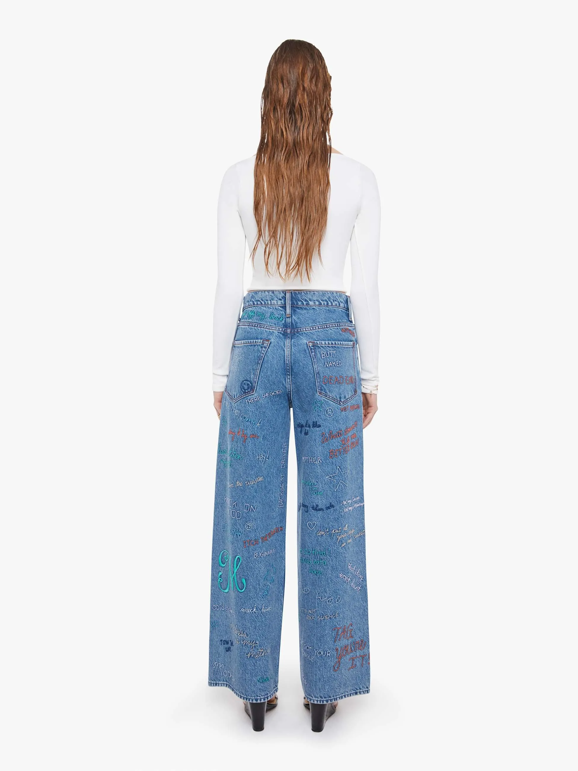 SNACKS! The Mid Rise Double Dip Nerdy - Alphabet Soup sold by MOTHER product image thumbnail 4