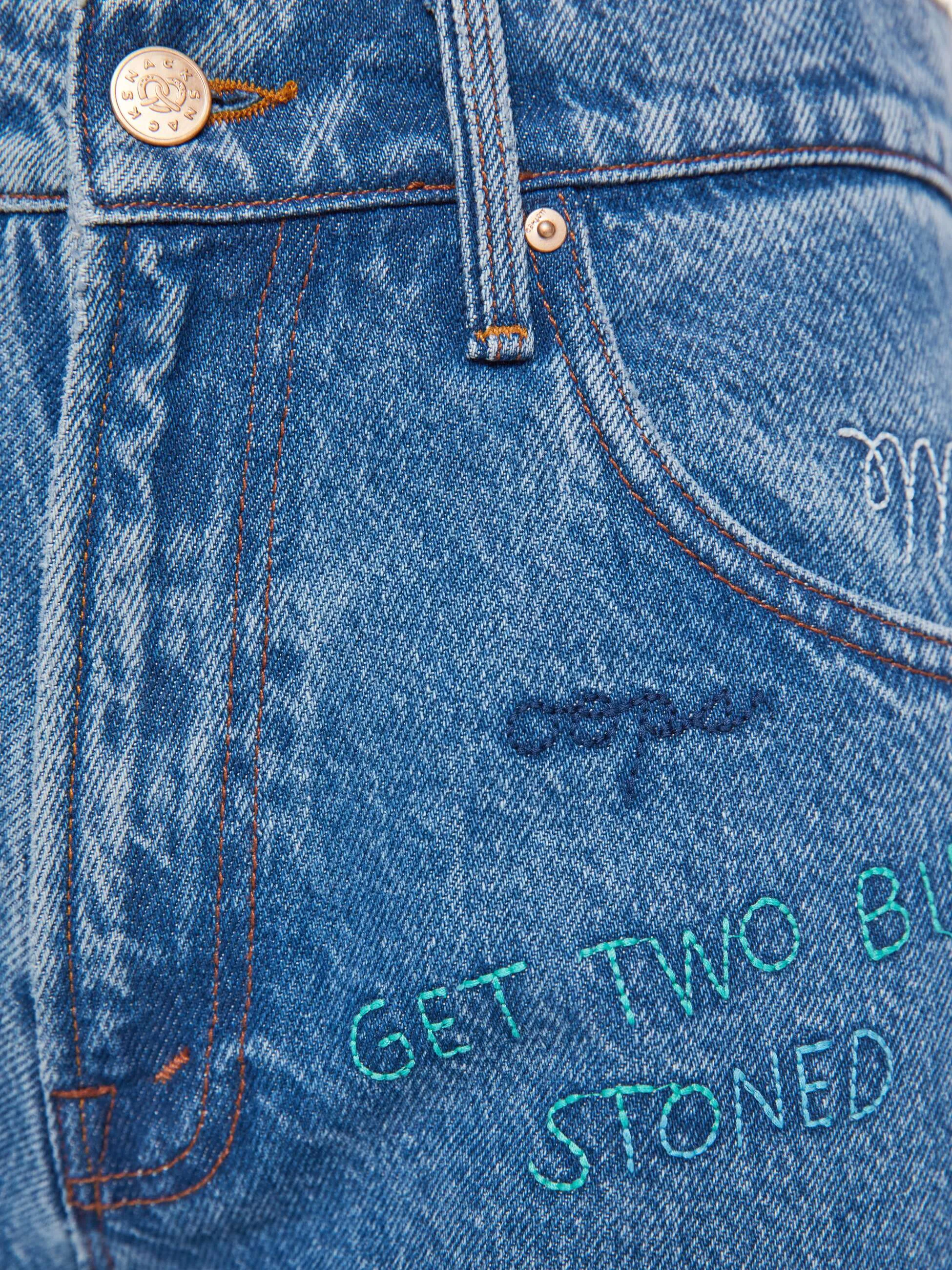 SNACKS! The Mid Rise Double Dip Nerdy - Alphabet Soup sold by MOTHER product image thumbnail 5