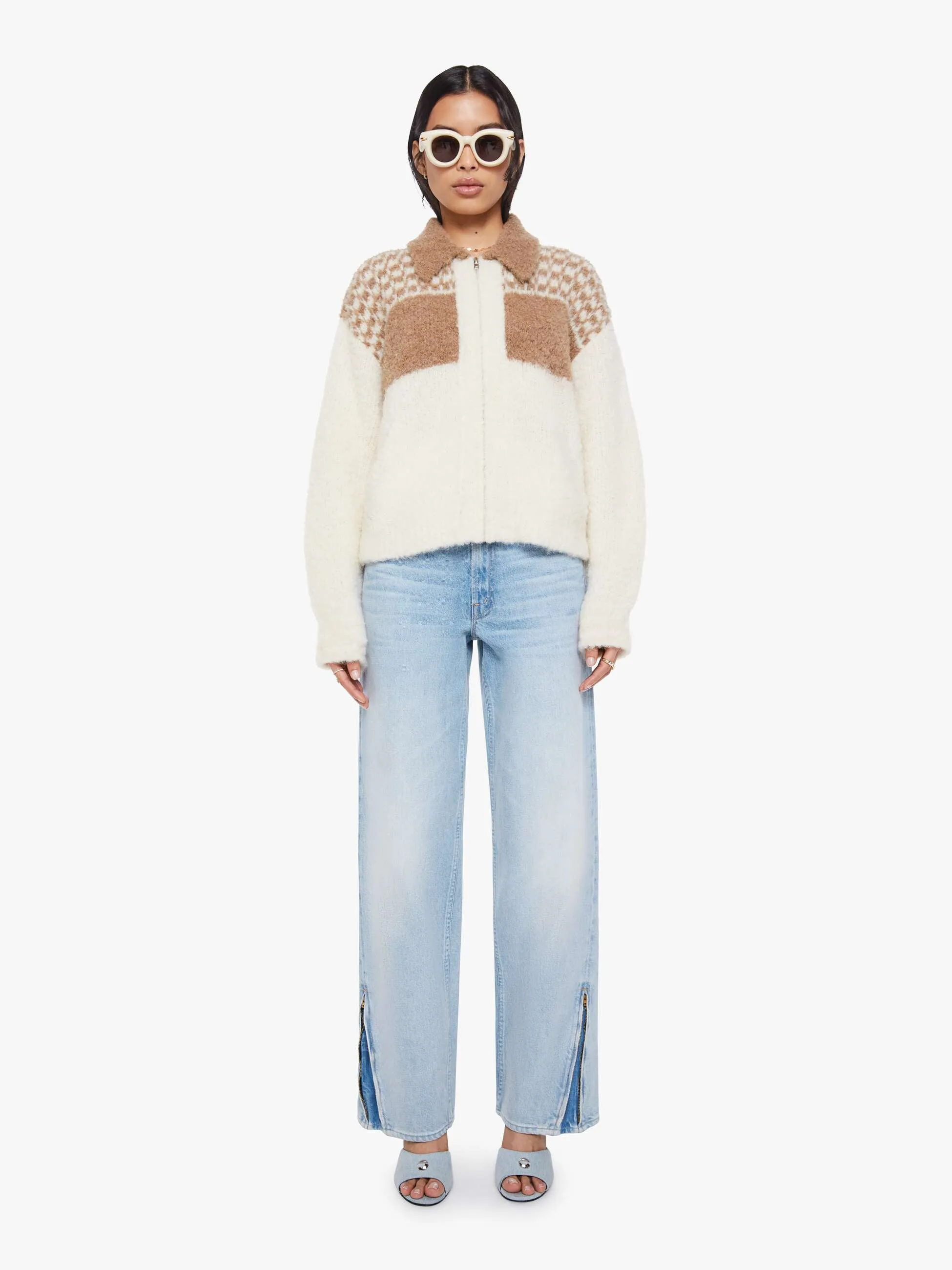 The Zip Raquette Cardigan - Fluff Back sold by MOTHER product image thumbnail 4