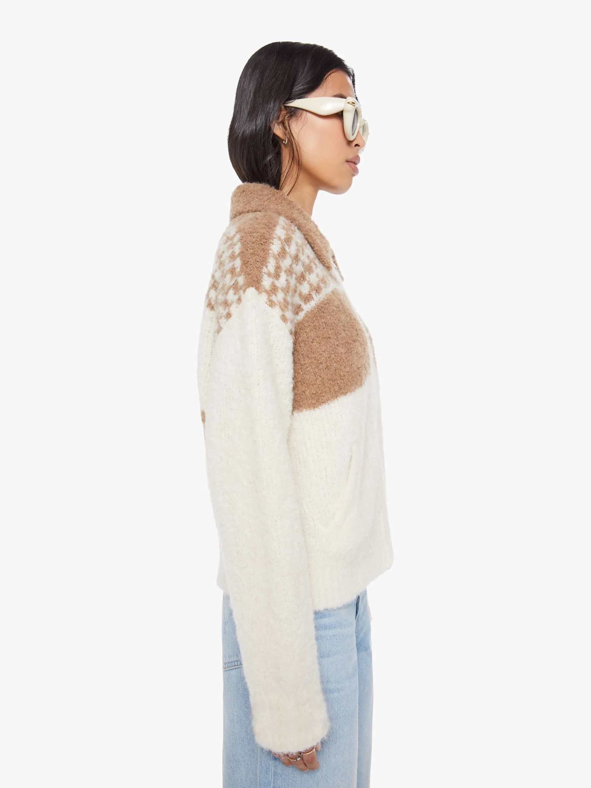 The Zip Raquette Cardigan - Fluff Back sold by MOTHER product image thumbnail 3