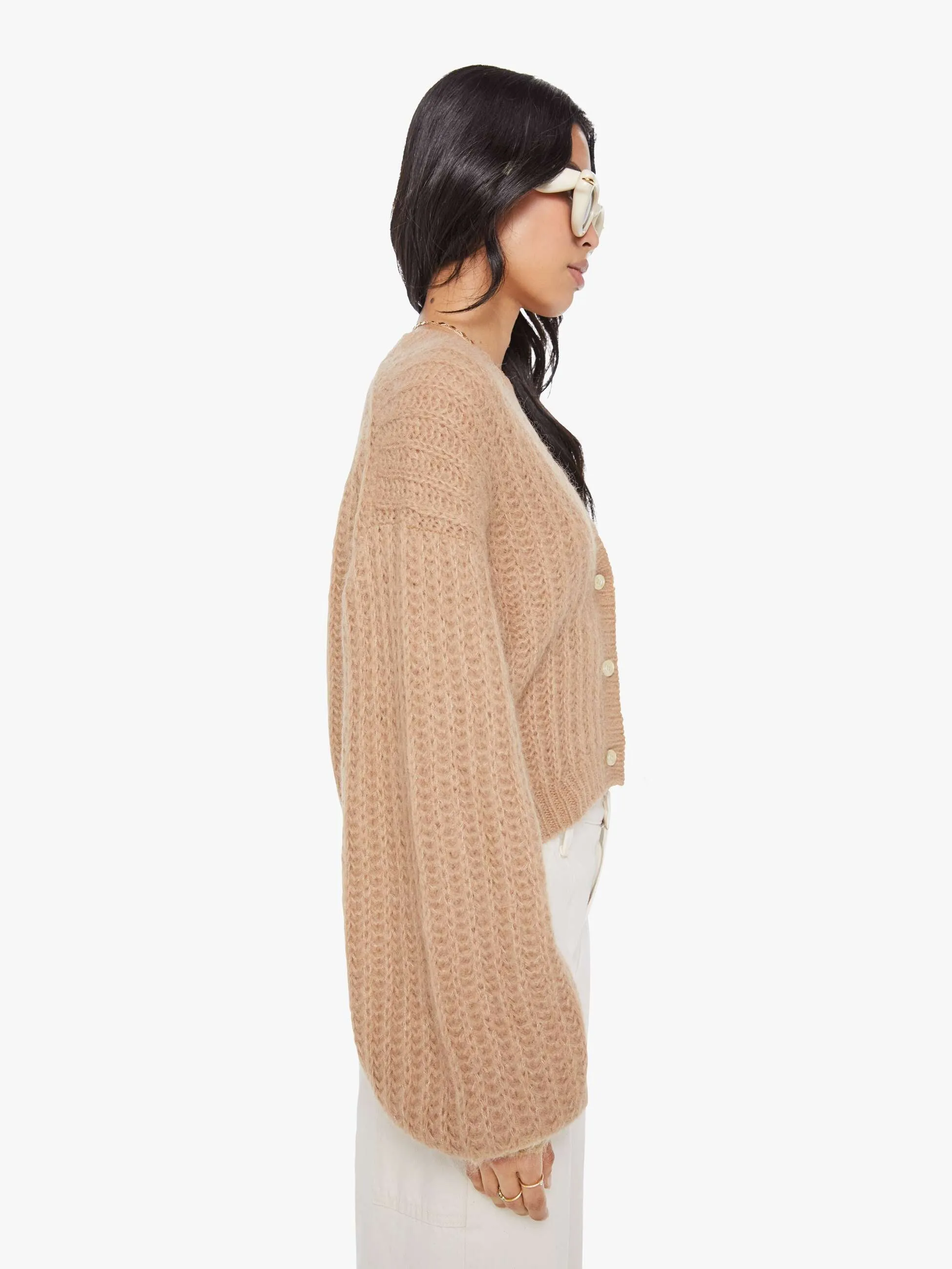 The Puffy Sleeve Varsity Cardigan - Cotton Candy sold by MOTHER product image thumbnail 2