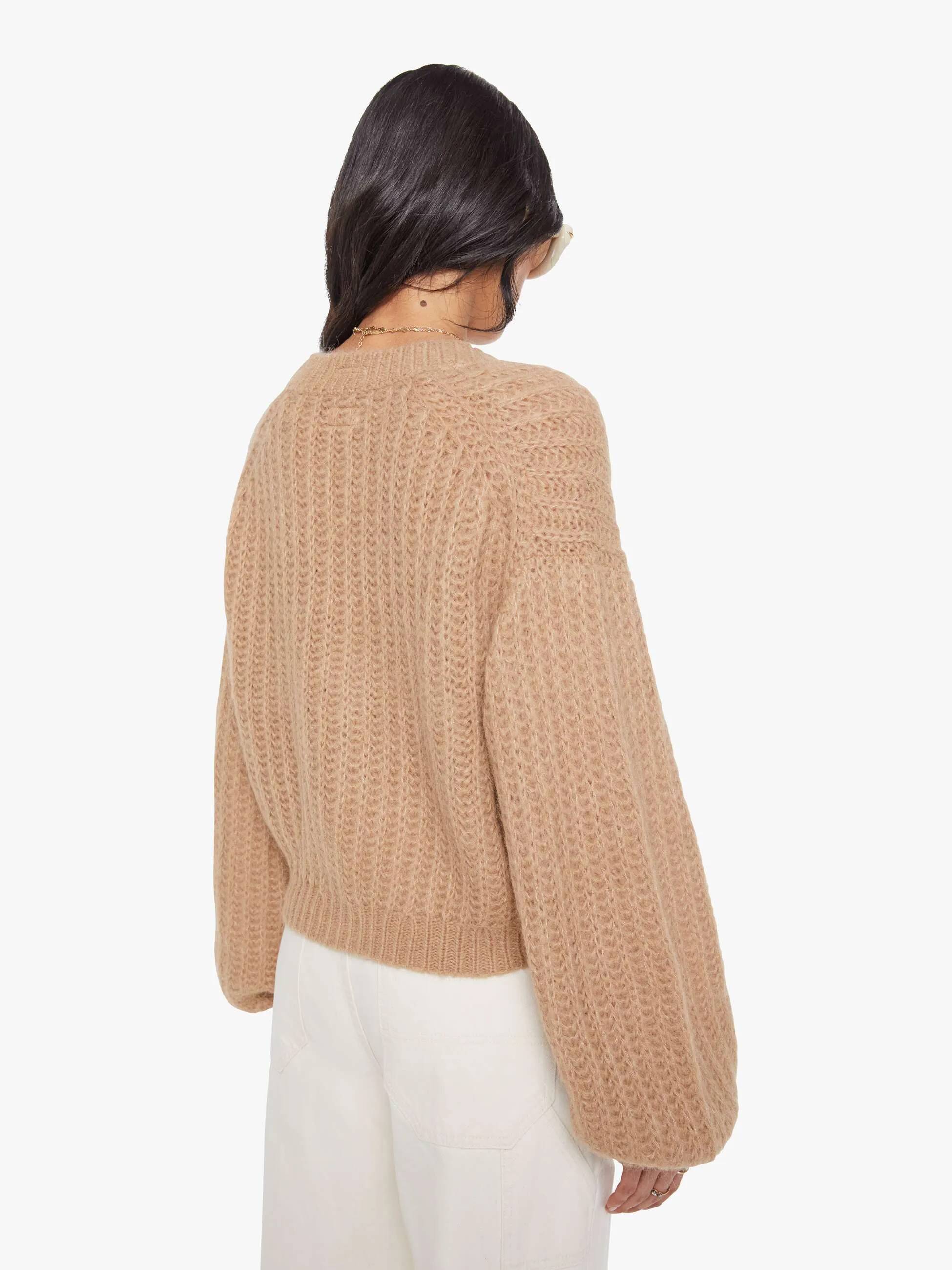 The Puffy Sleeve Varsity Cardigan - Cotton Candy sold by MOTHER product image thumbnail 3