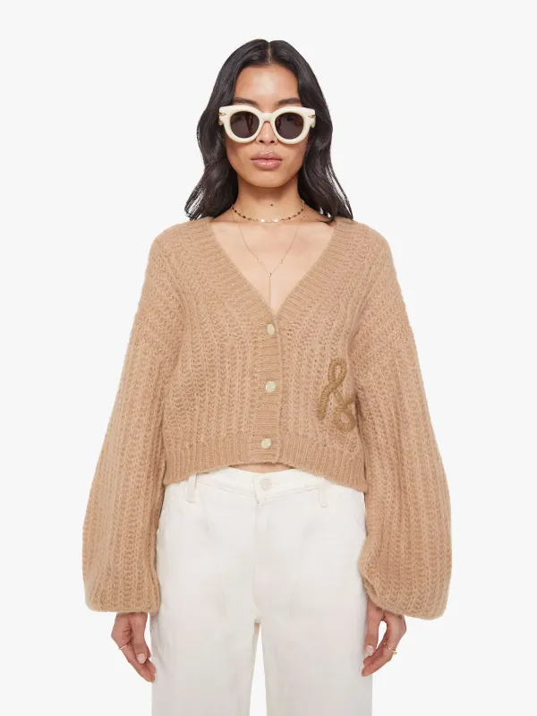 The Puffy Sleeve Varsity Cardigan - Cotton Candy sold by MOTHER