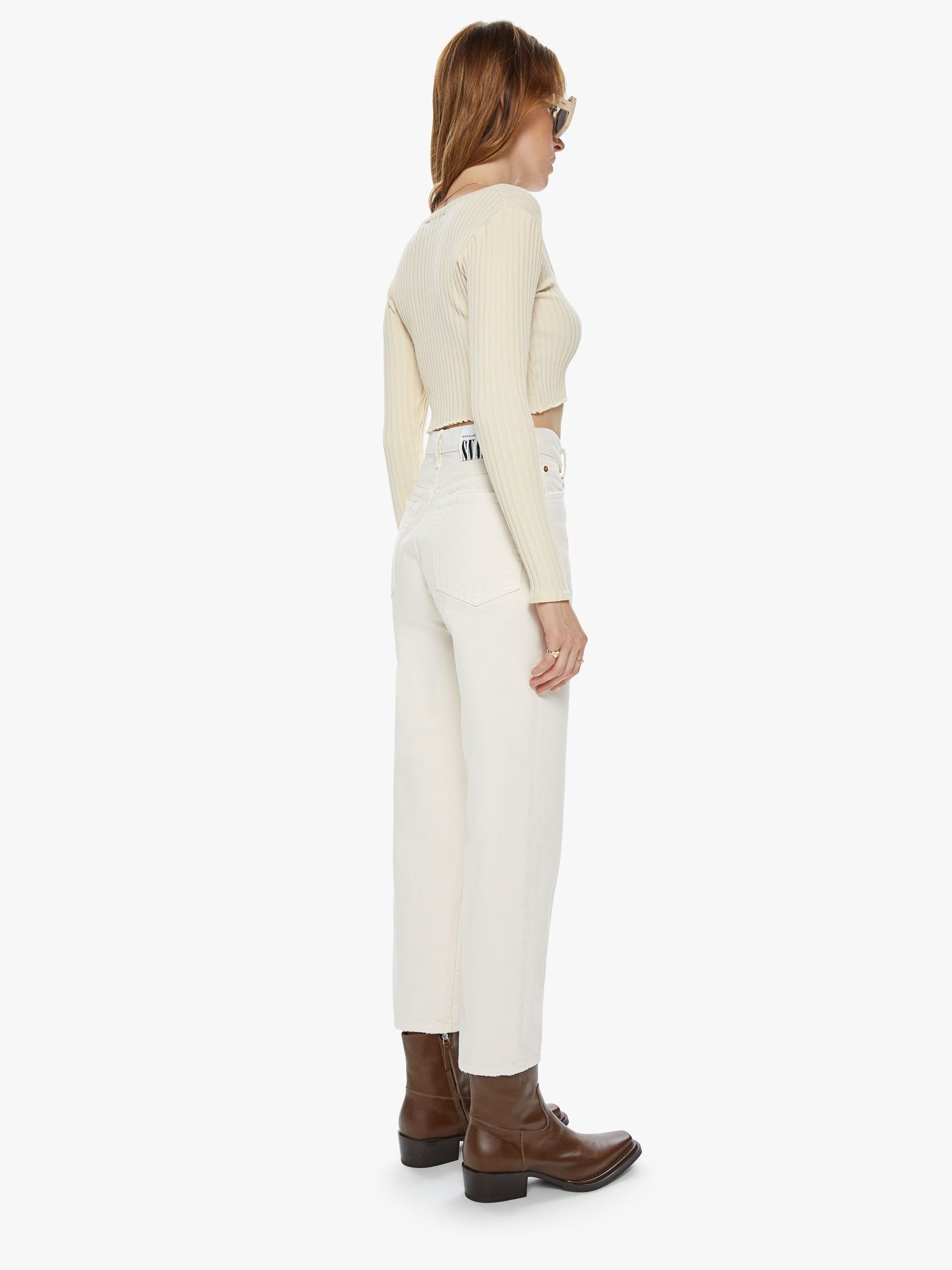 SNACKS! High Waisted Double Stack Ankle - Natural sold by MOTHER product image thumbnail 4