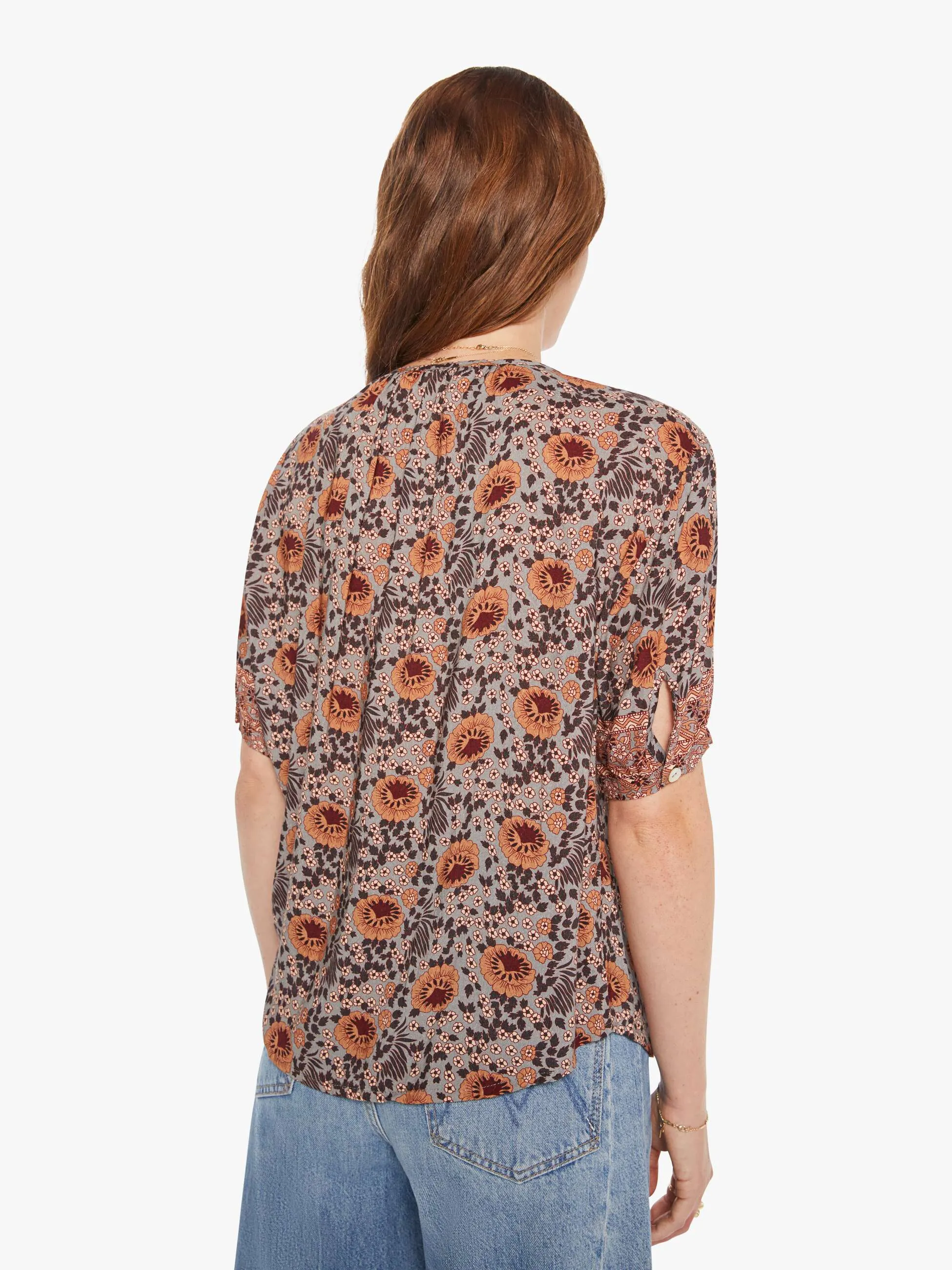 Natalie Martin Violet Top - Vintage Flowers Slate sold by MOTHER product image thumbnail 4