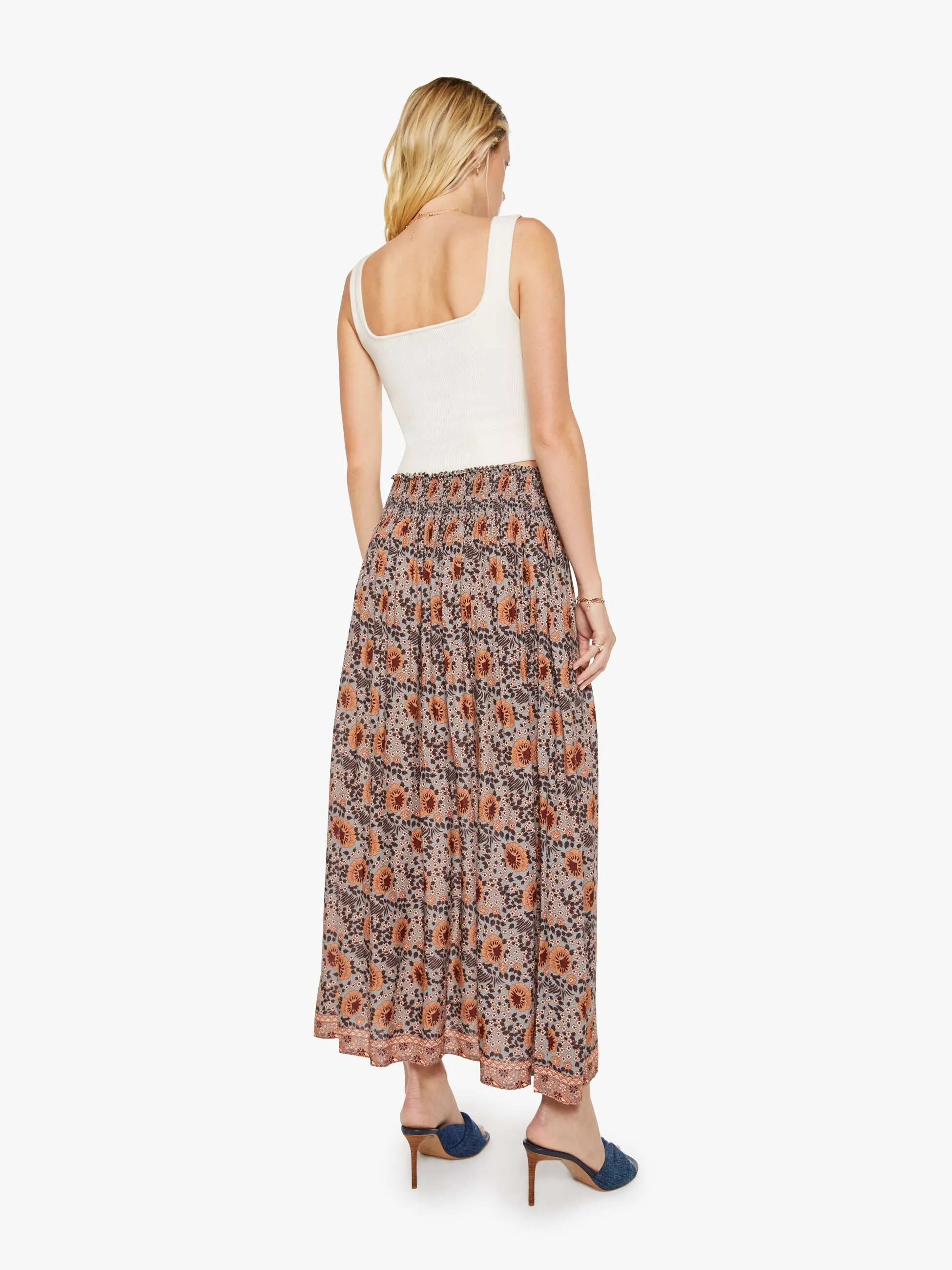 Natalie Martin Bella Skirt - Vintage Flowers Slate sold by MOTHER product image thumbnail 4