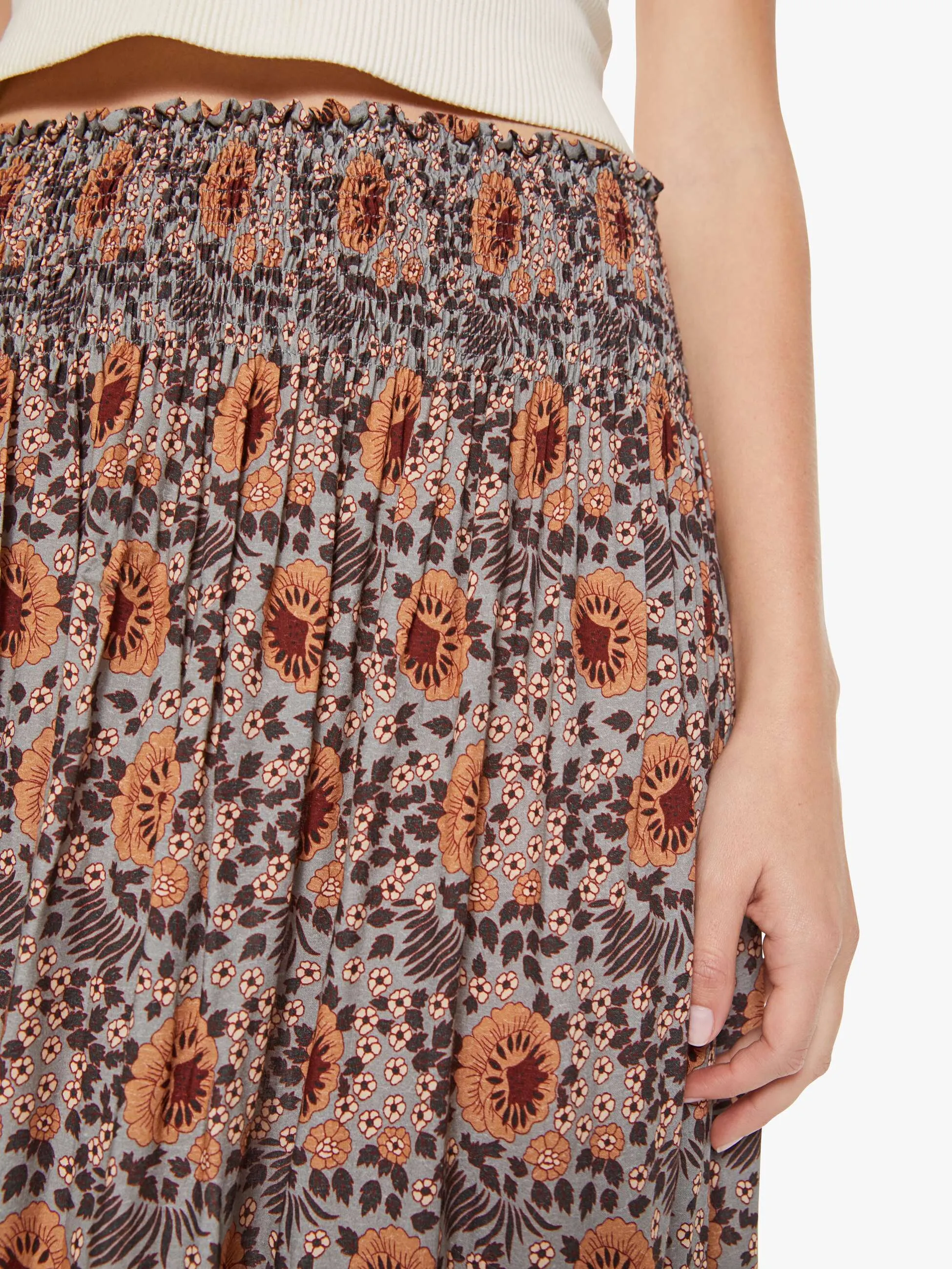 Natalie Martin Bella Skirt - Vintage Flowers Slate sold by MOTHER product image thumbnail 5