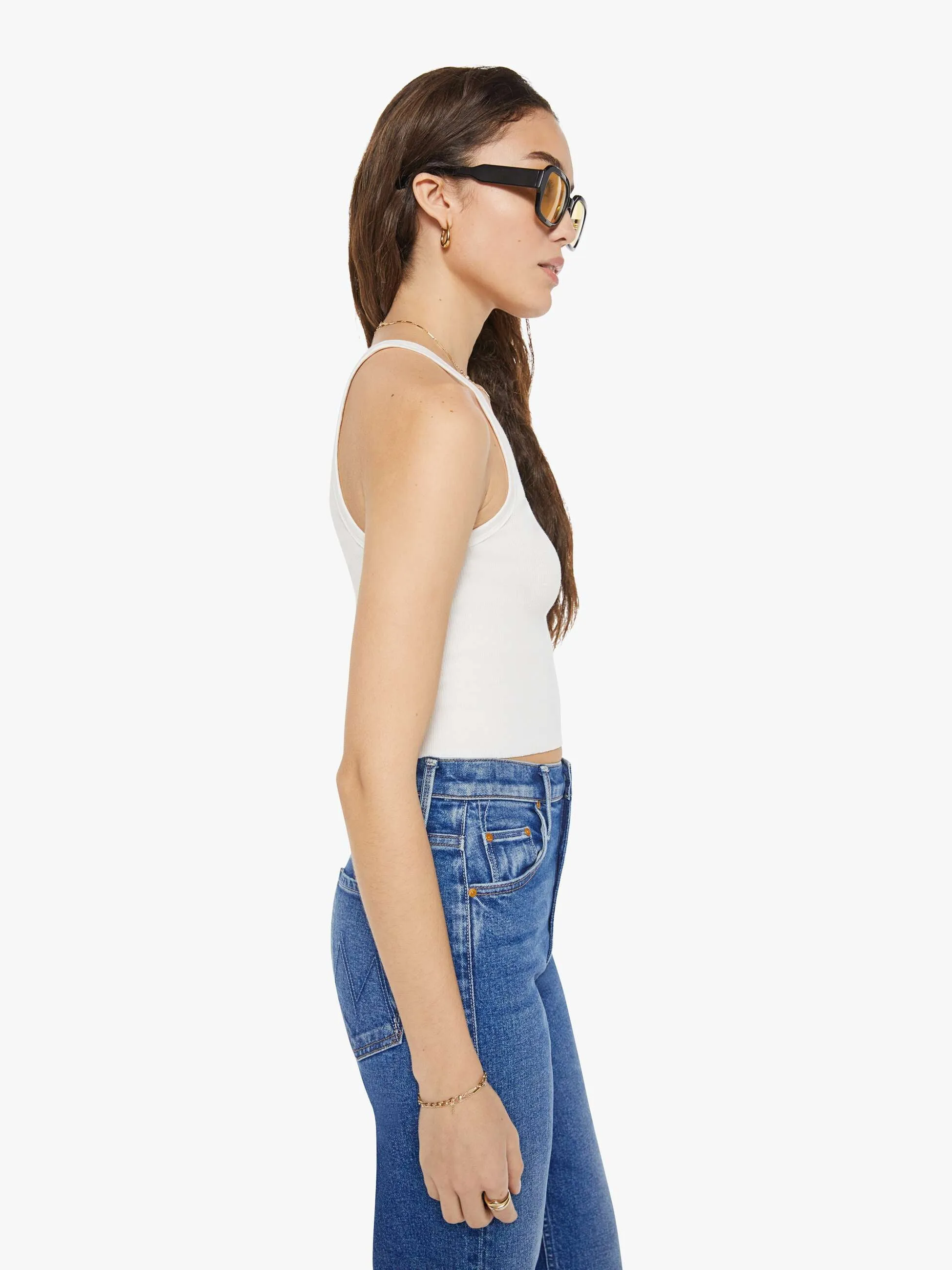 Eterne Cropped Rib Tank - Ivory sold by MOTHER product image thumbnail 3