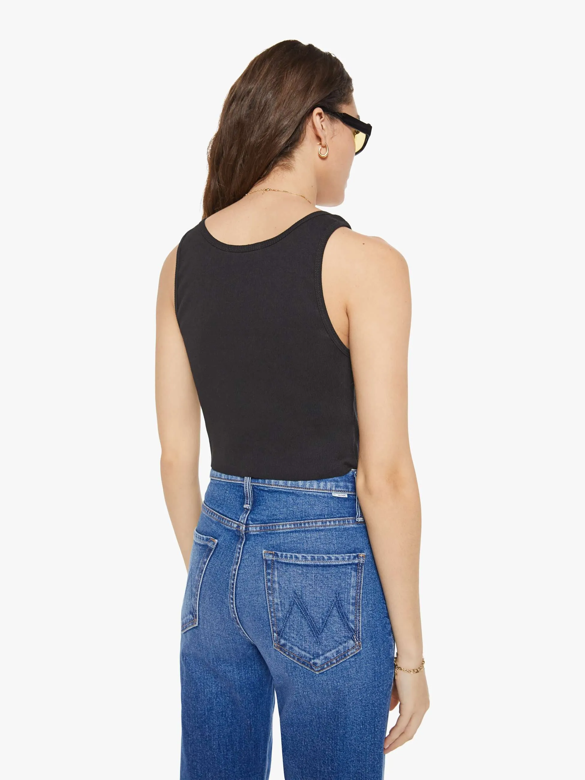 Eterne Cropped Scoop Neck Tank - Black sold by MOTHER product image thumbnail 3