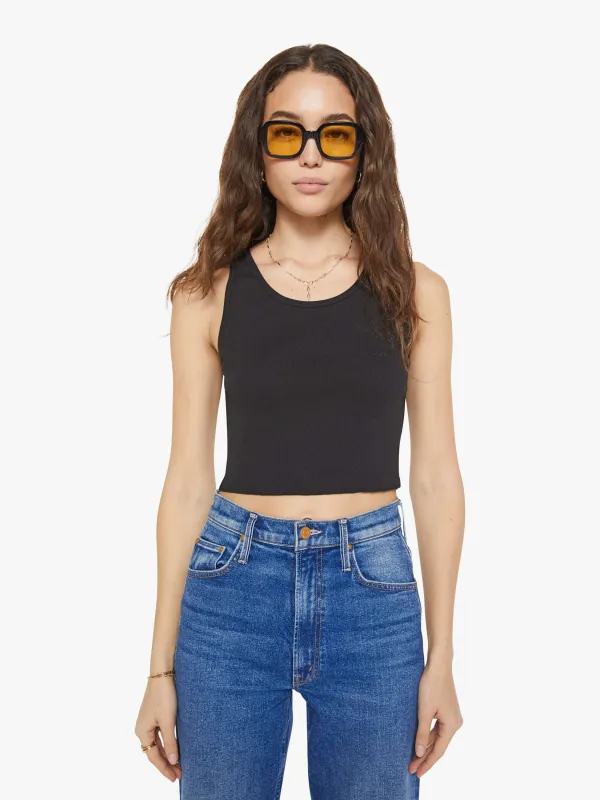 Eterne Cropped Scoop Neck Tank - Black sold by MOTHER