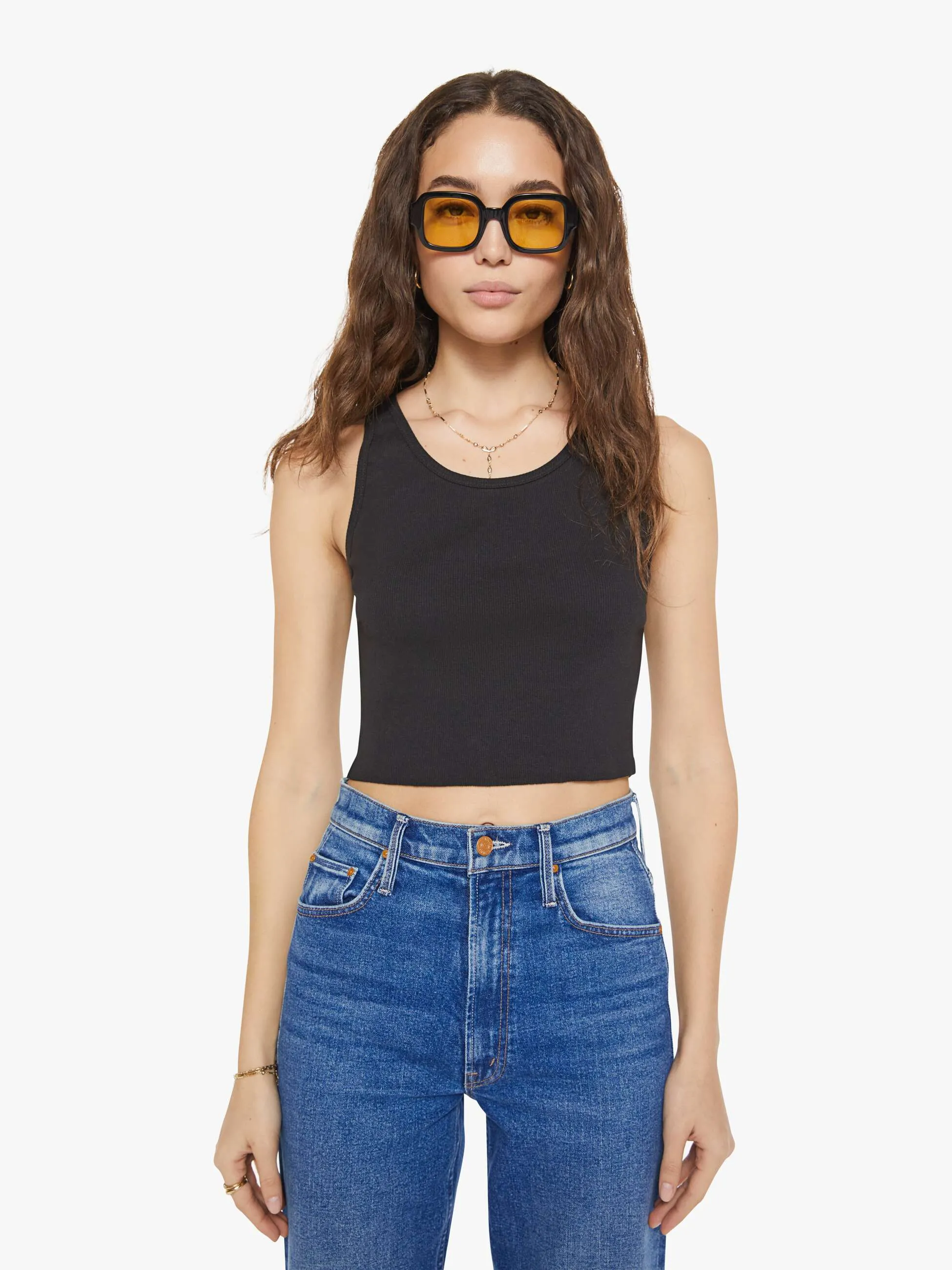 Eterne Cropped Scoop Neck Tank - Black sold by MOTHER product image thumbnail 2