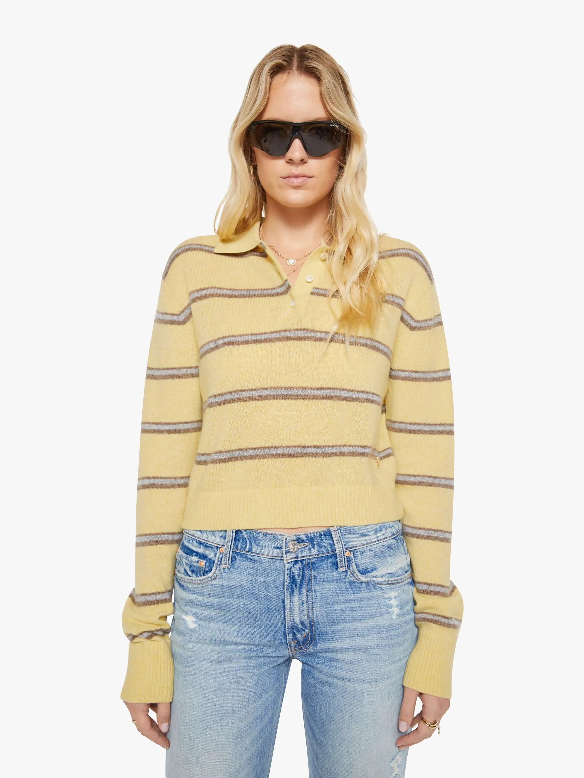 Eterne Barrett Sweater - Butter Stripe sold by MOTHER product image thumbnail 2