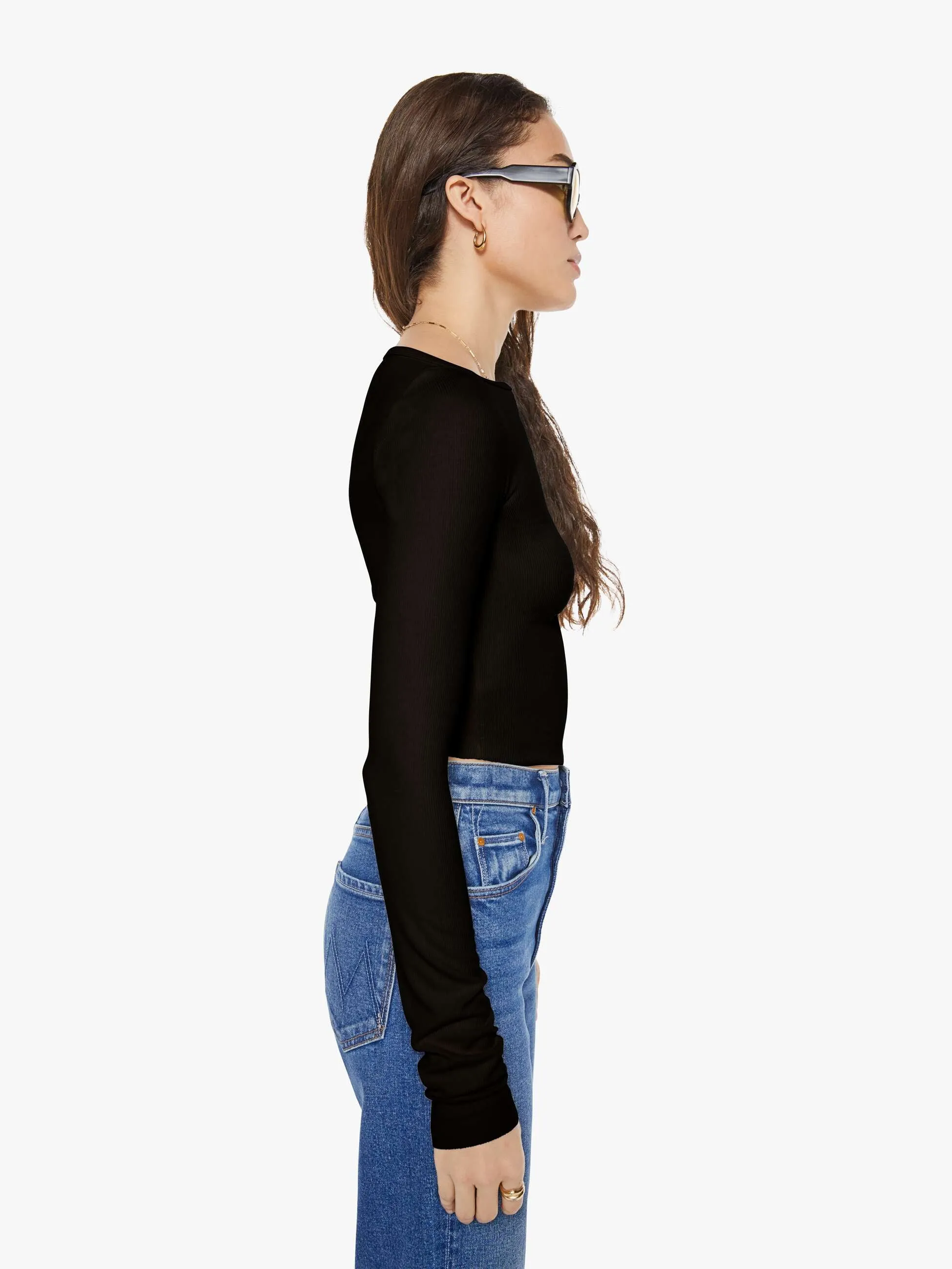 Eterne Long Sleeve Boatneck Top - Black sold by MOTHER product image thumbnail 2