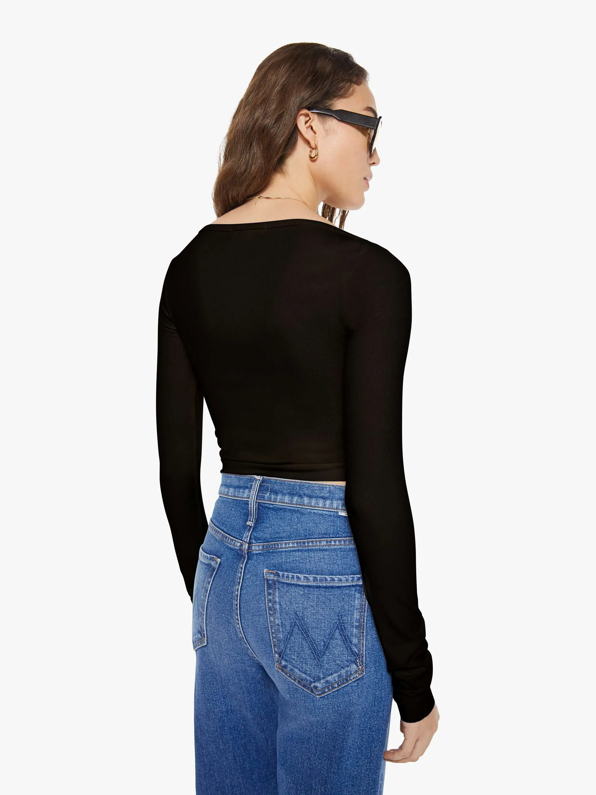 Eterne Long Sleeve Boatneck Top - Black sold by MOTHER product image thumbnail 3