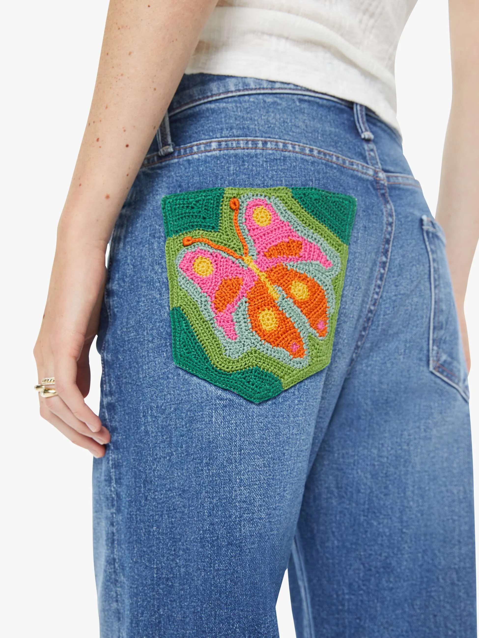 The Dodger Ankle - Knick Knack Paddy Whack With Embroidery sold by MOTHER product image thumbnail 4