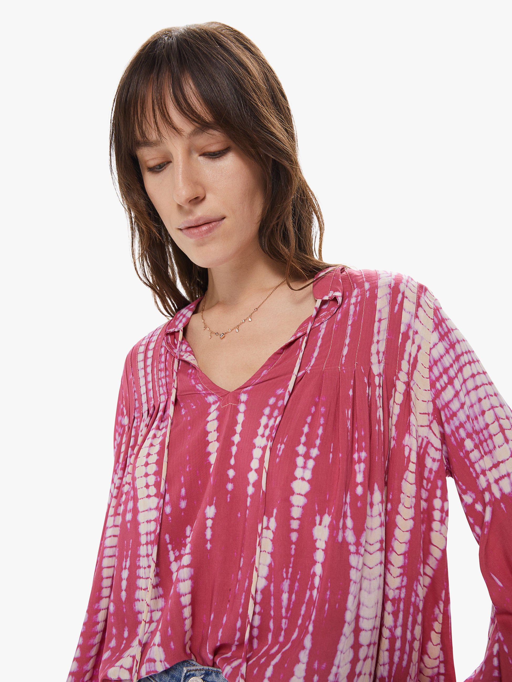 Natalie Martin Lizzy Shirt - Tie Dye Pink sold by MOTHER product image thumbnail 6