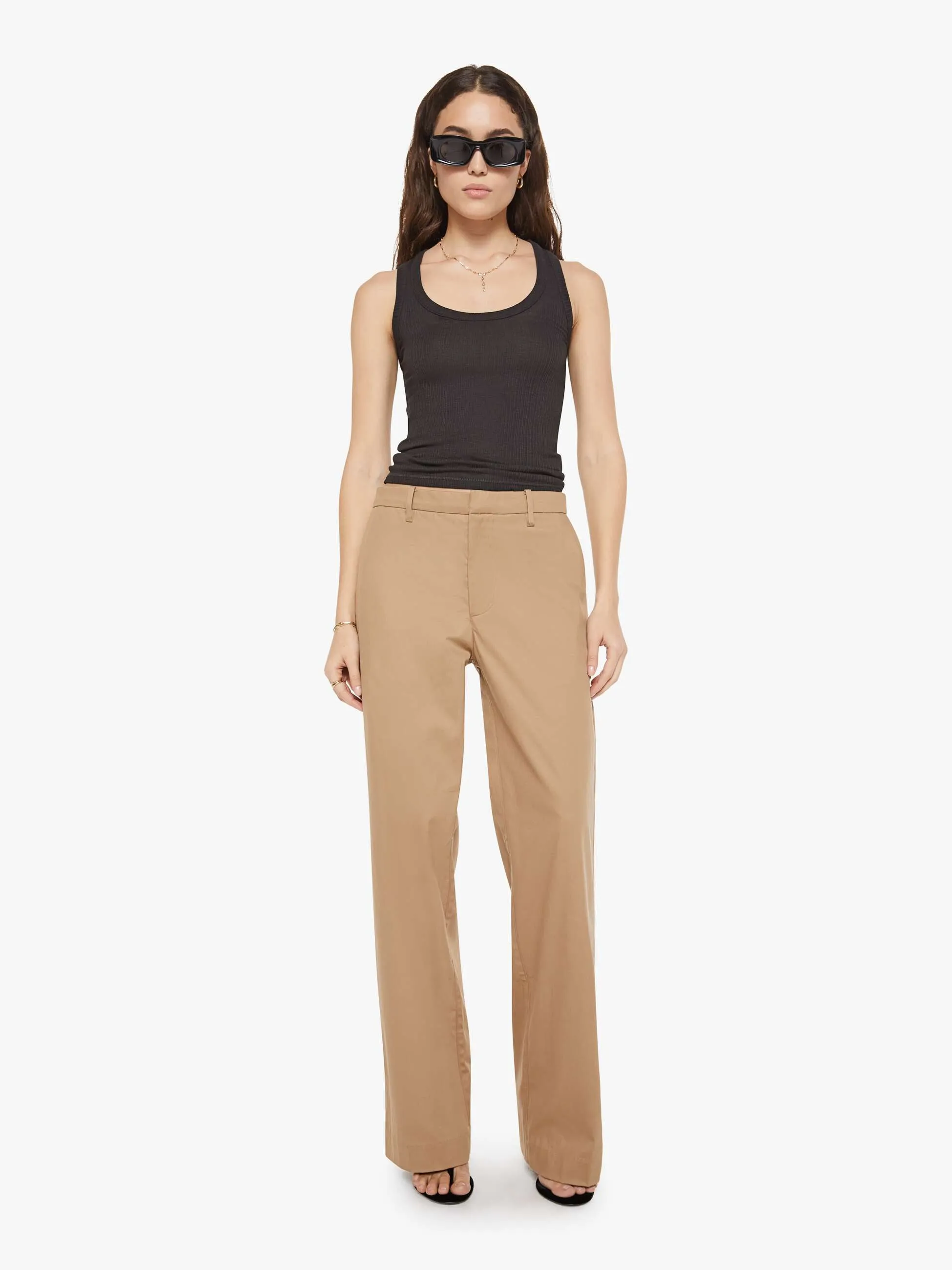 SPRWMN Straight Leg Trousers - Khaki sold by MOTHER product image thumbnail 2