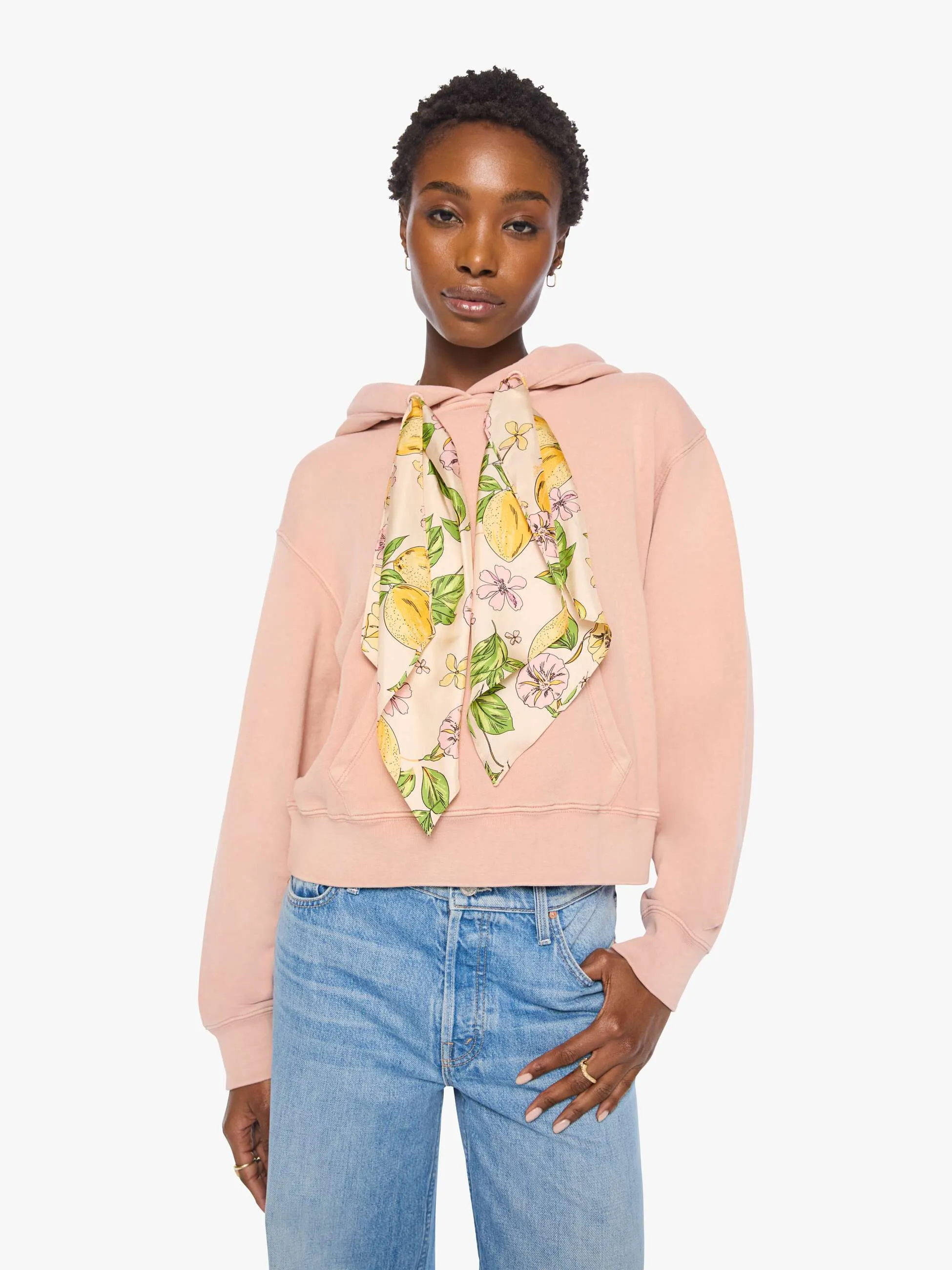 The Shrunken Boxy Cravat Hoodie - Mahogany Rose sold by MOTHER