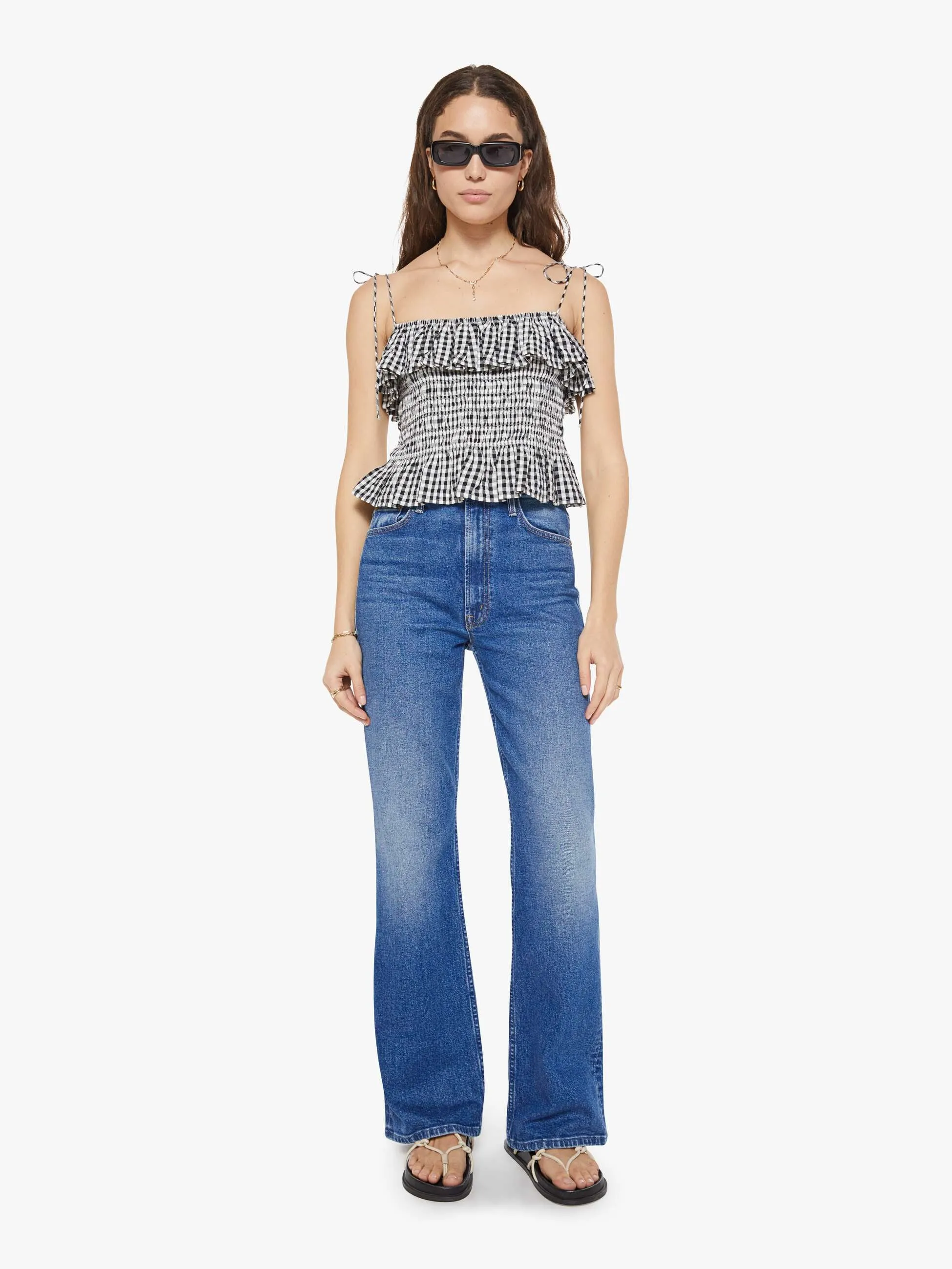 Alix of Bohemia Clara Top - Sideshow Check sold by MOTHER product image thumbnail 5