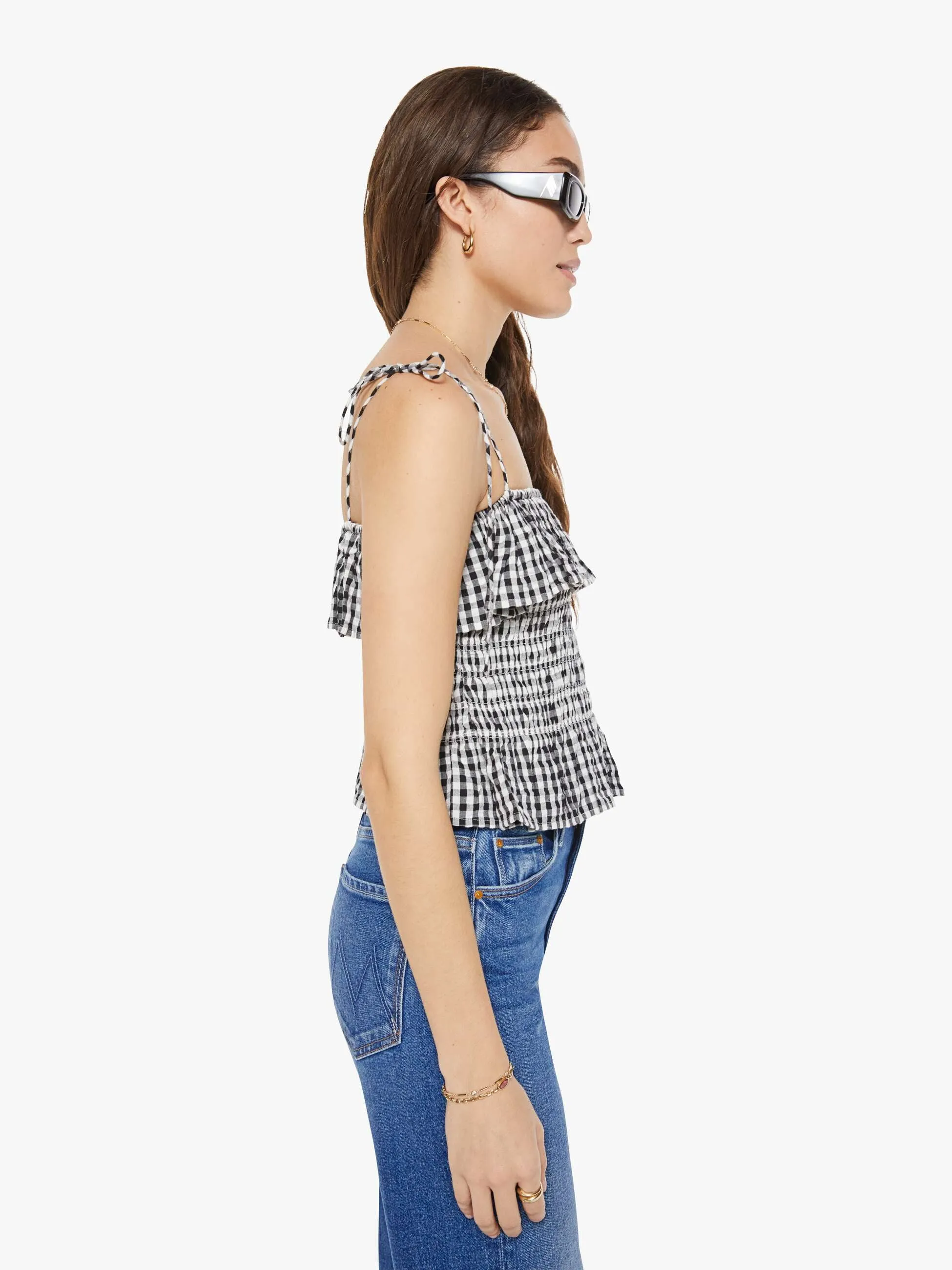 Alix of Bohemia Clara Top - Sideshow Check sold by MOTHER product image thumbnail 3