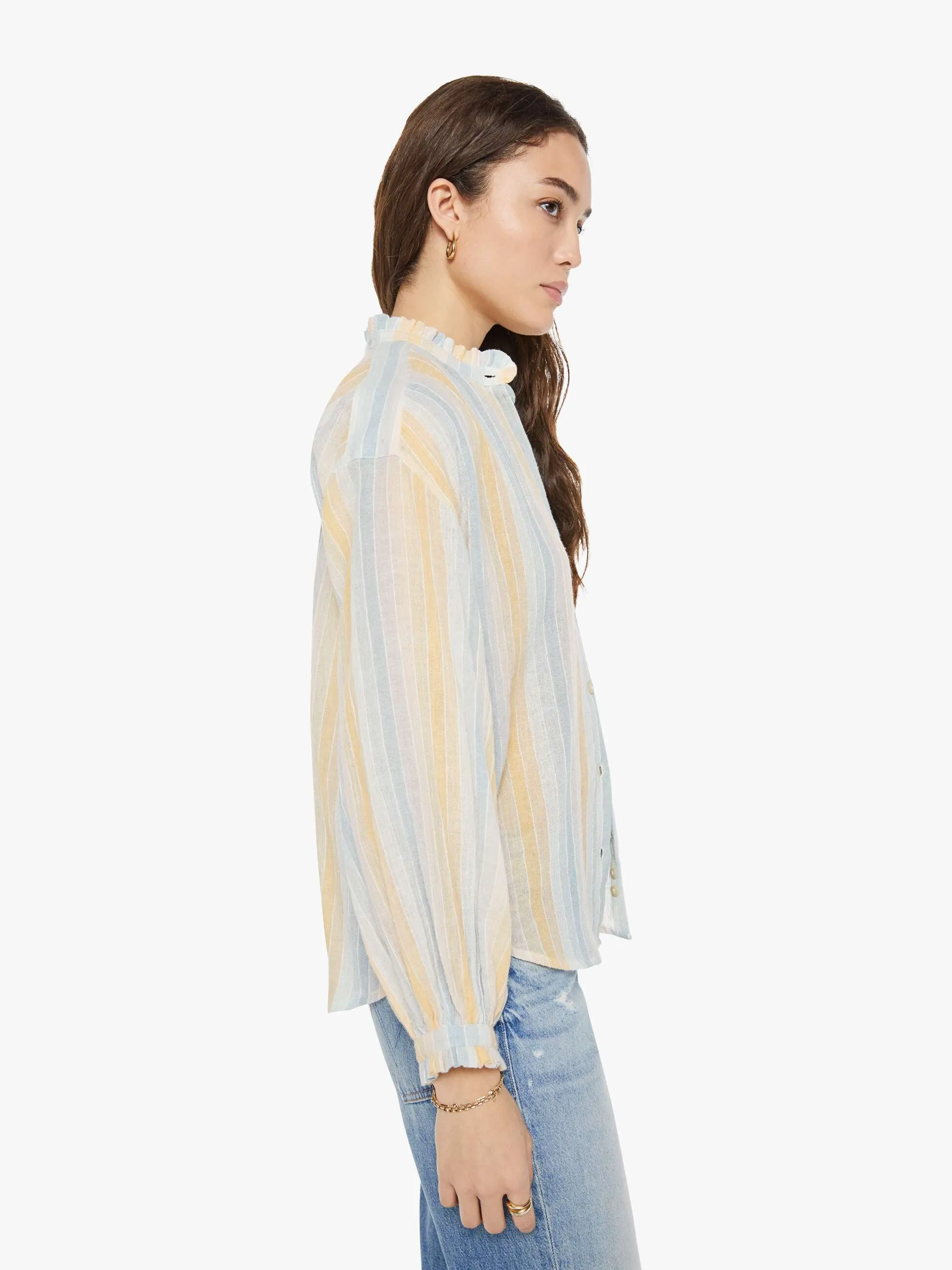 Alix of Bohemia Poet Blouse - Sunwash Stripe sold by MOTHER product image thumbnail 3