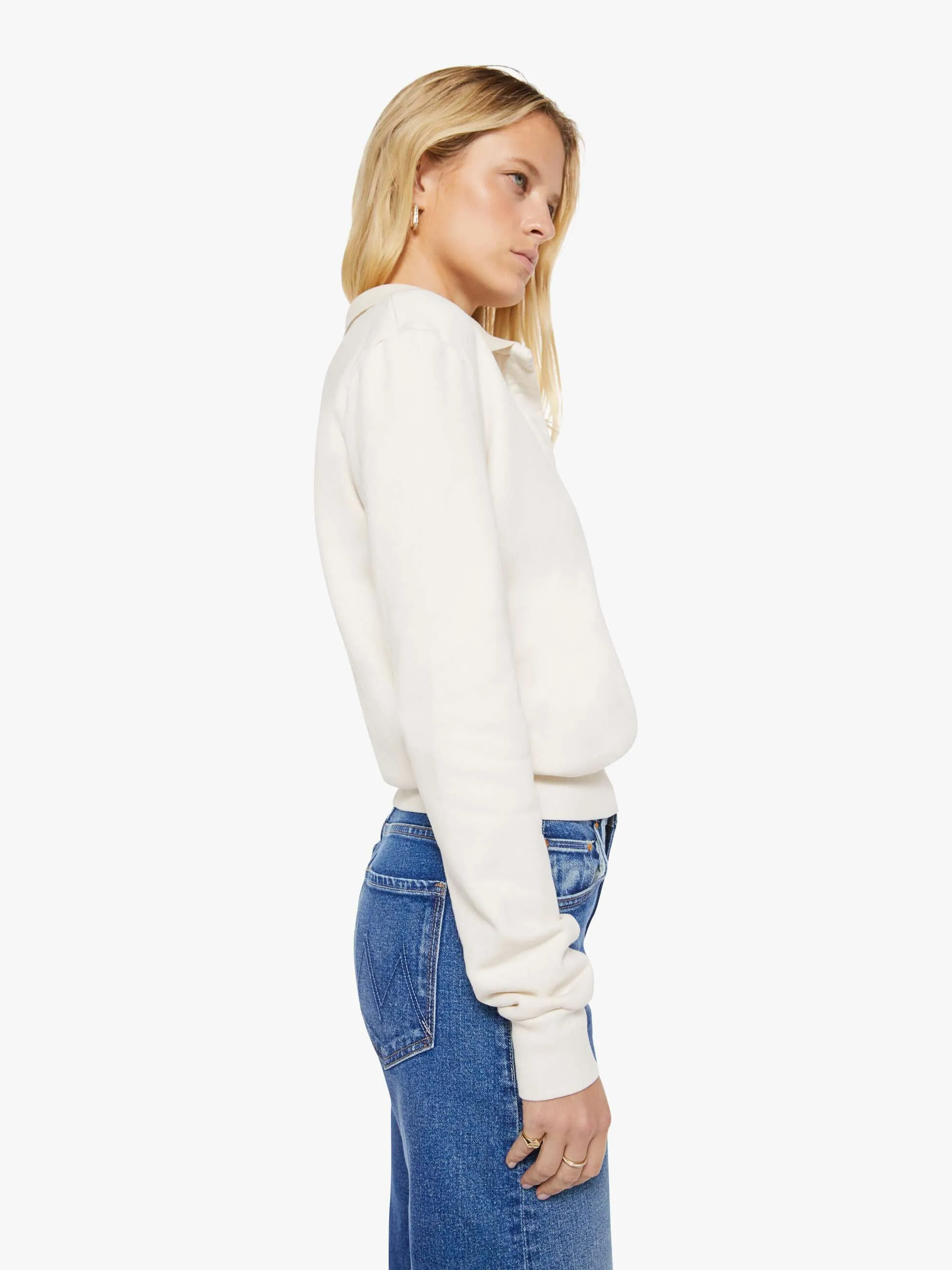 SPRWMN Polo Sweatshirt - Cream sold by MOTHER product image thumbnail 3