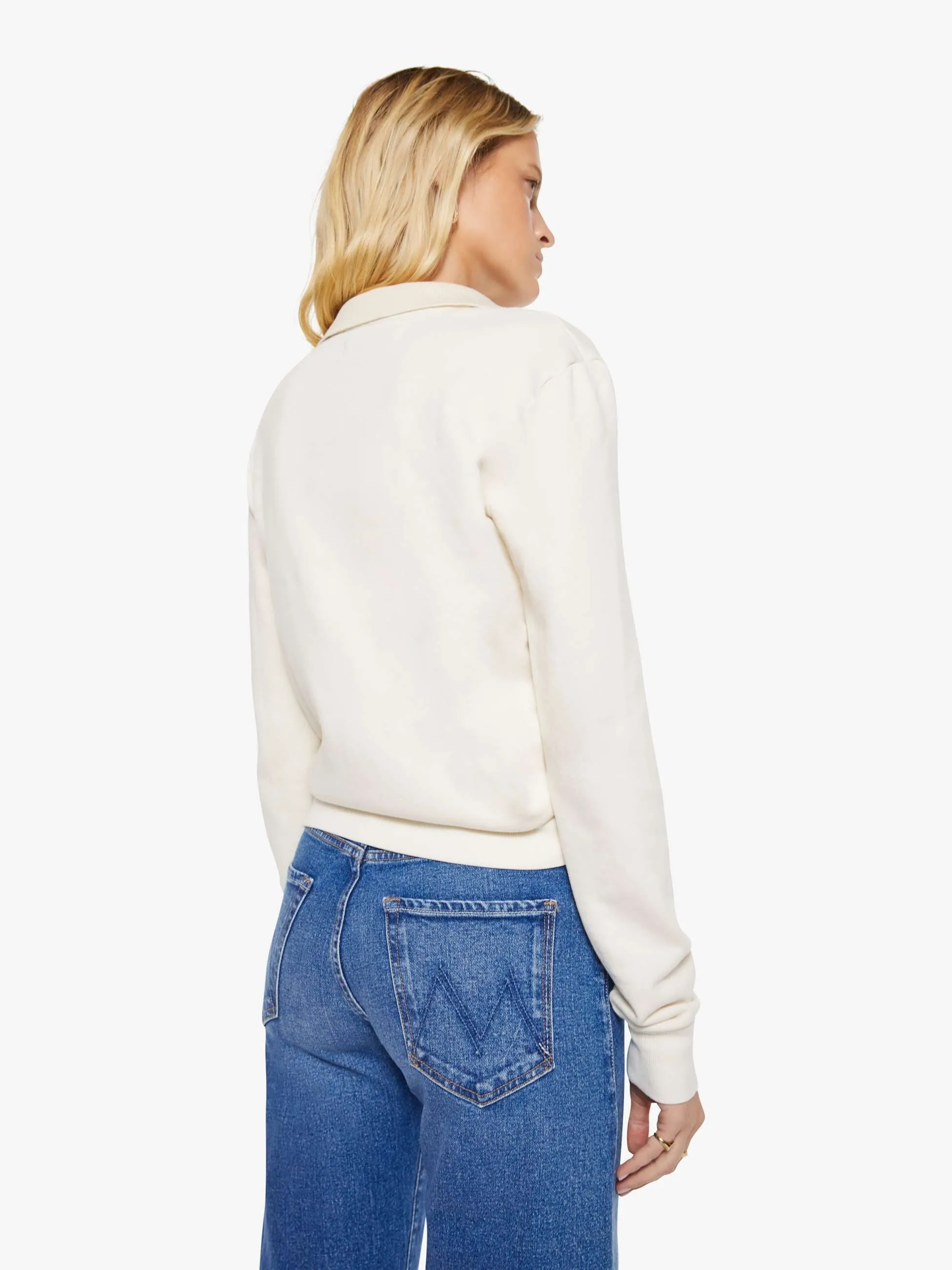 SPRWMN Polo Sweatshirt - Cream sold by MOTHER product image thumbnail 4