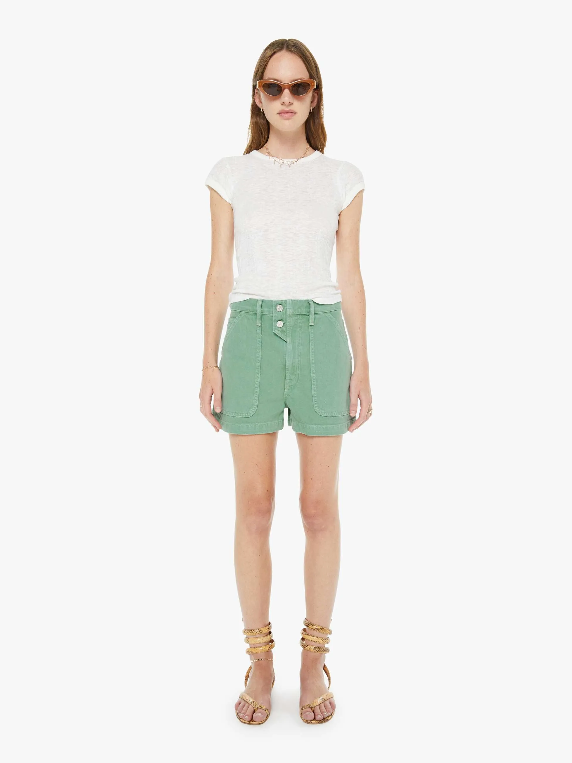 The Detour Short - Creme De Menthe sold by MOTHER product image thumbnail 2
