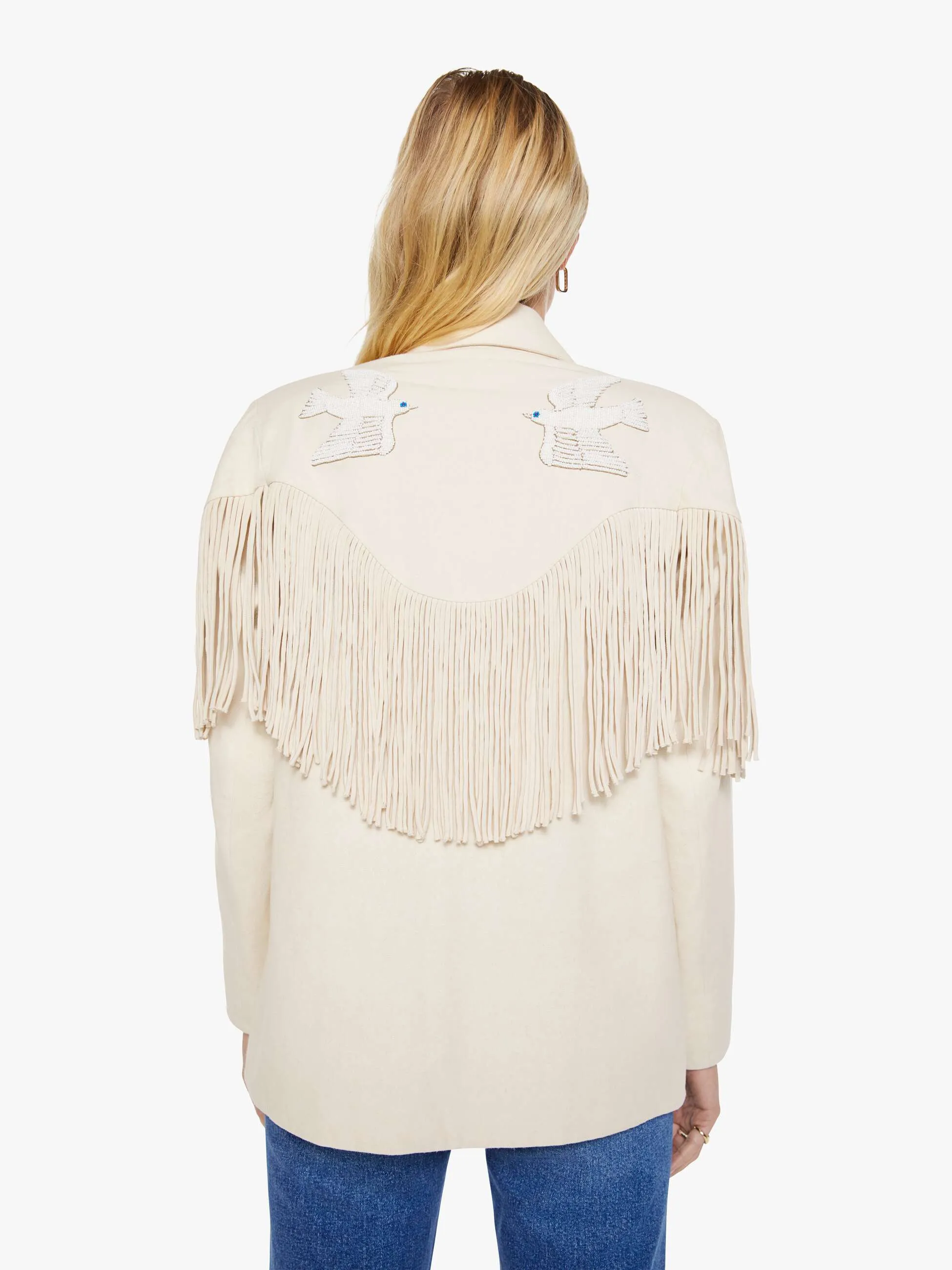 Alix of Bohemia Jude Fringe Jacket - Dune sold by MOTHER product image thumbnail 4