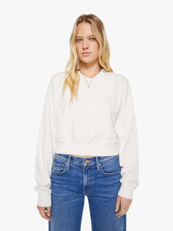 Eterne Cropped V-Neck Sweatshirt - Bone made by MOTHER